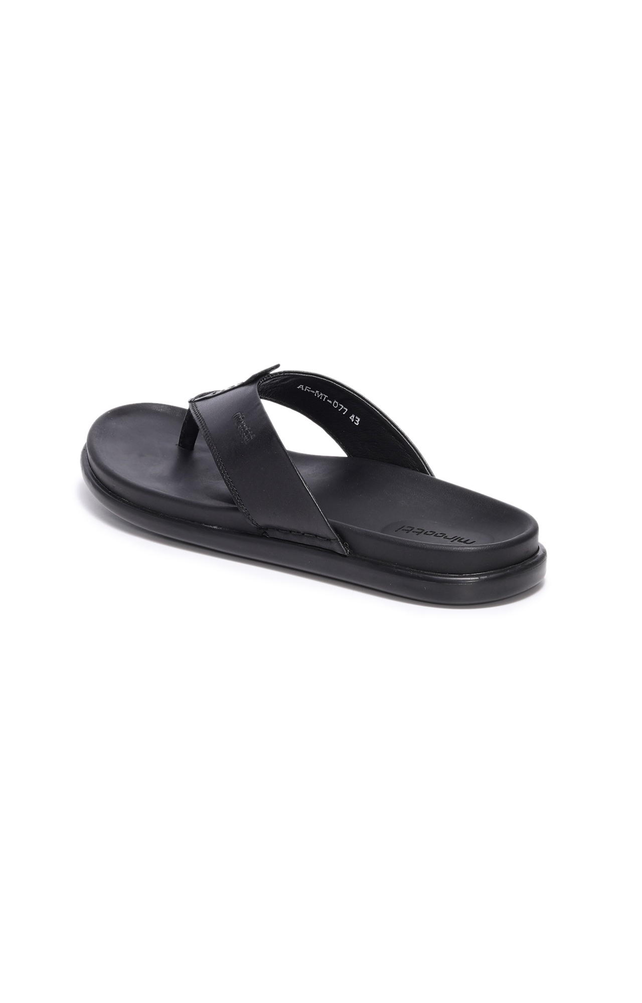Men Black Textured Comfort Slippers