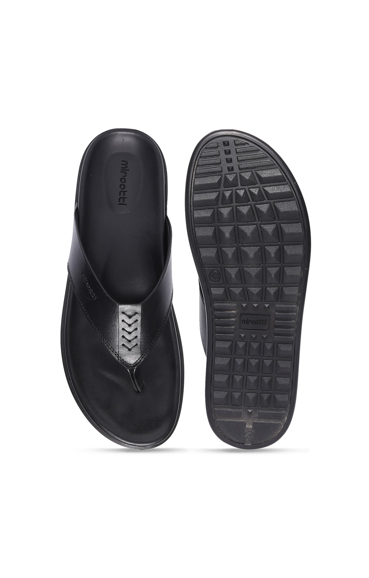 Men Black Textured Comfort Slippers