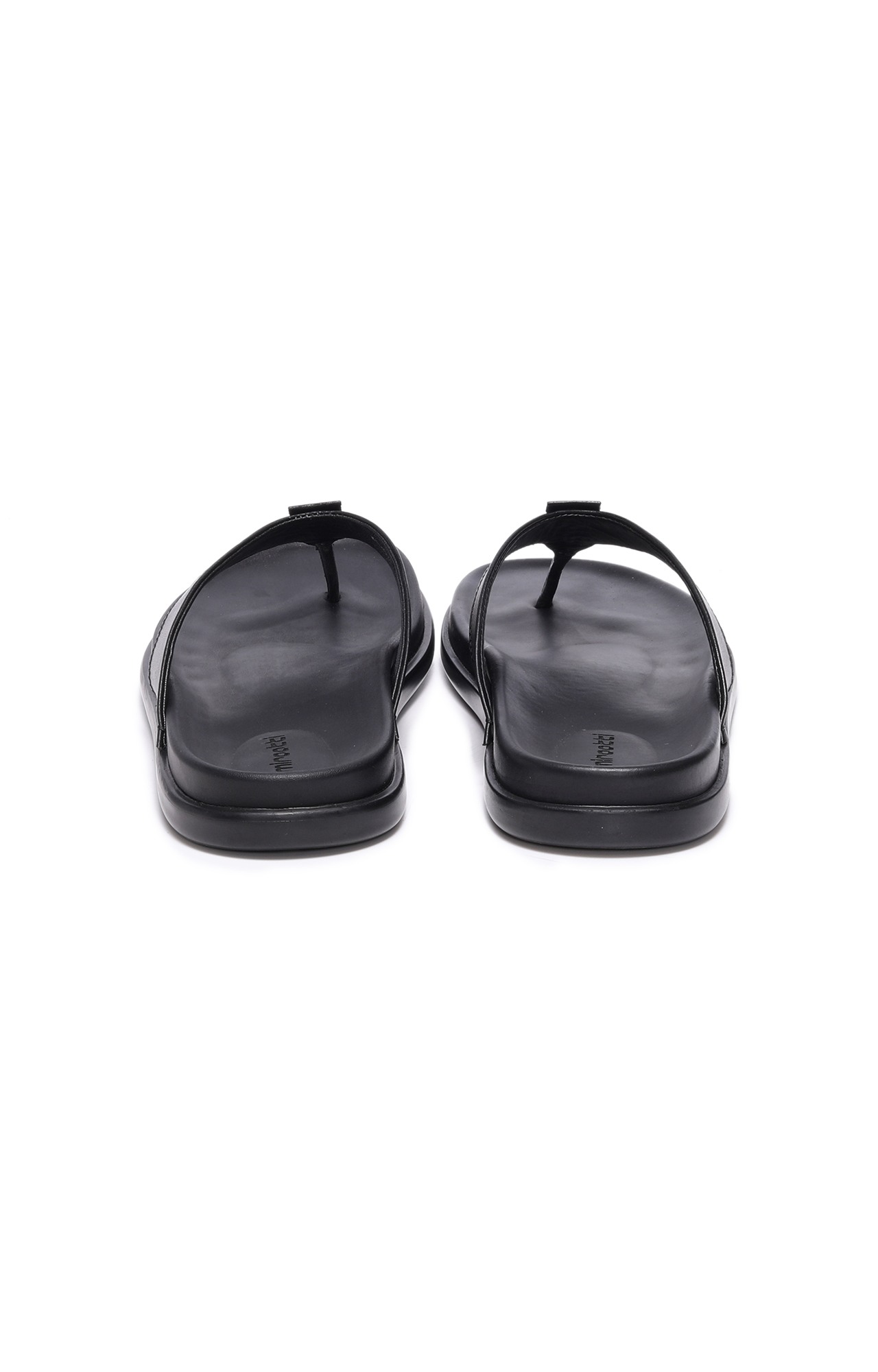 Men Black Textured Comfort Slippers