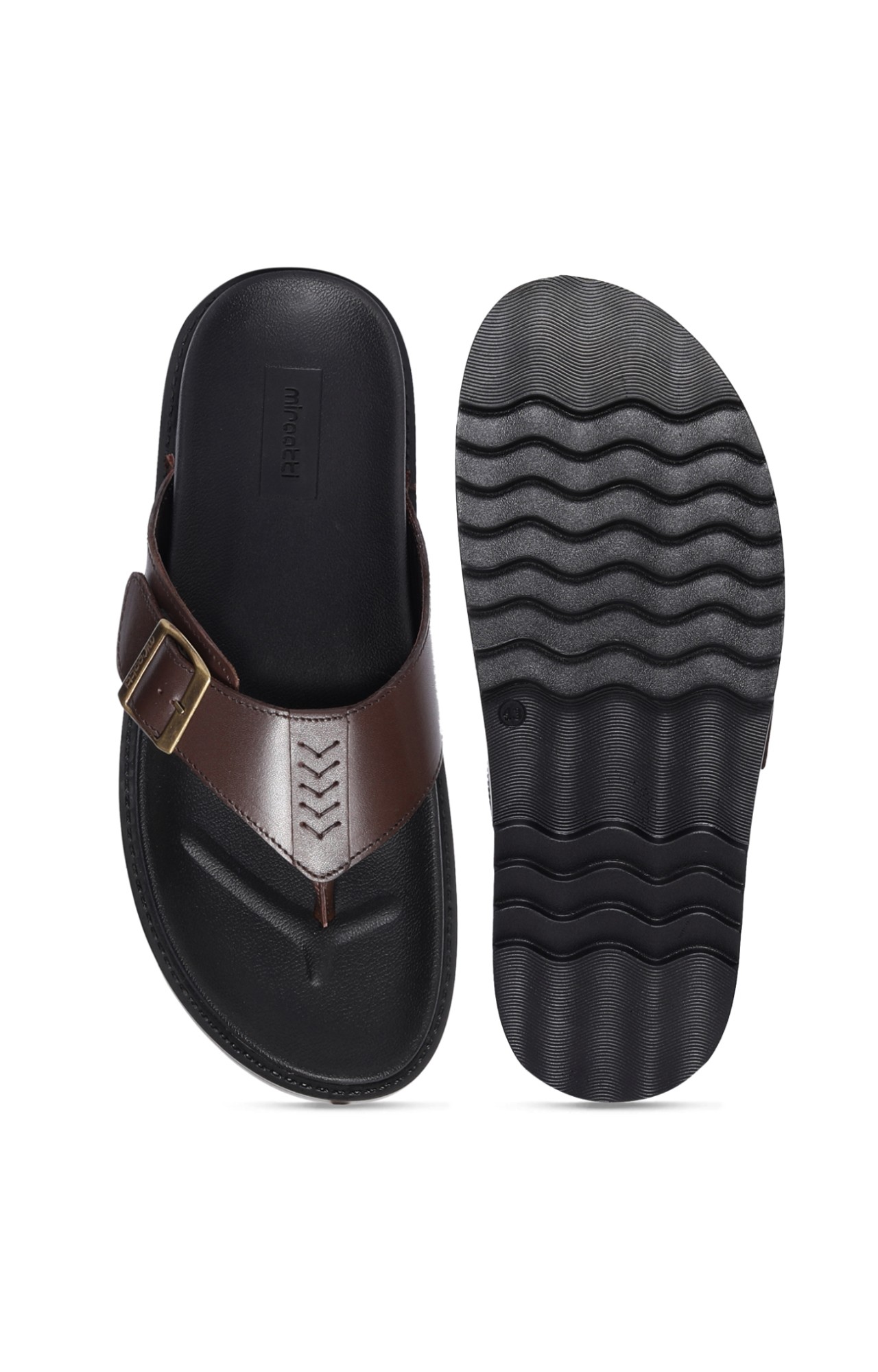 Men Tan chappals with Buckle