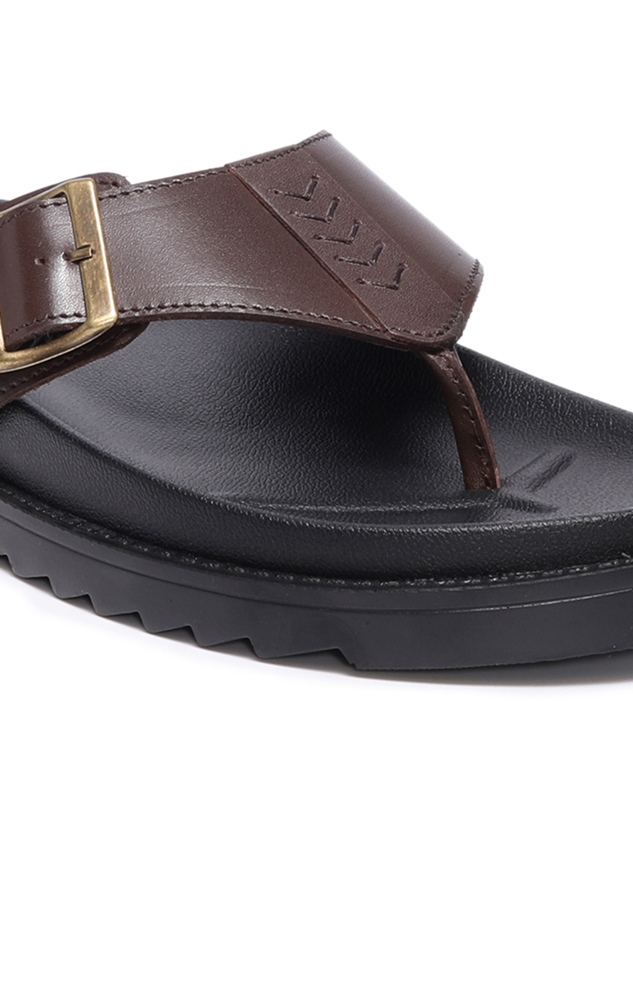 Men Tan chappals with Buckle
