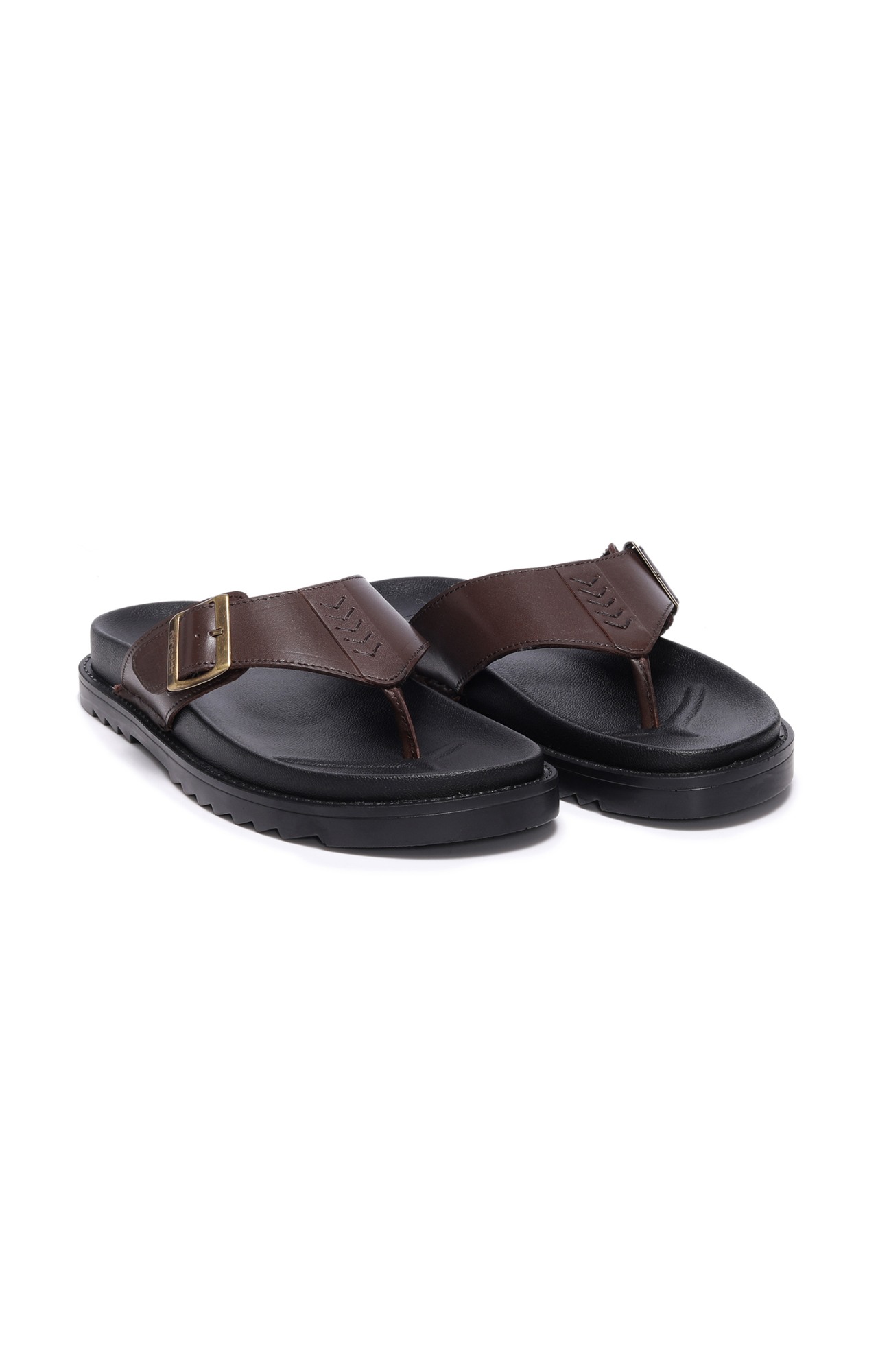 Men Tan chappals with Buckle