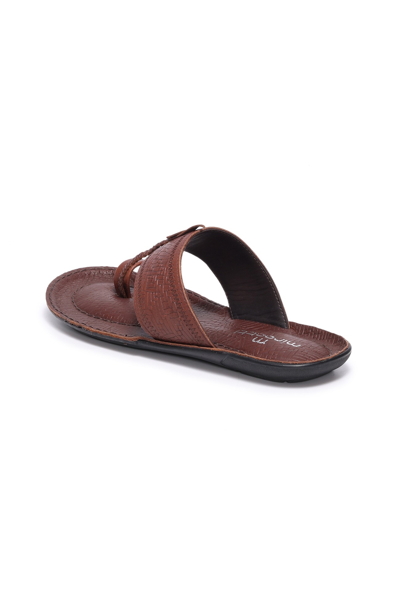 Men Brown Comfort Leather Casual Flat Thong