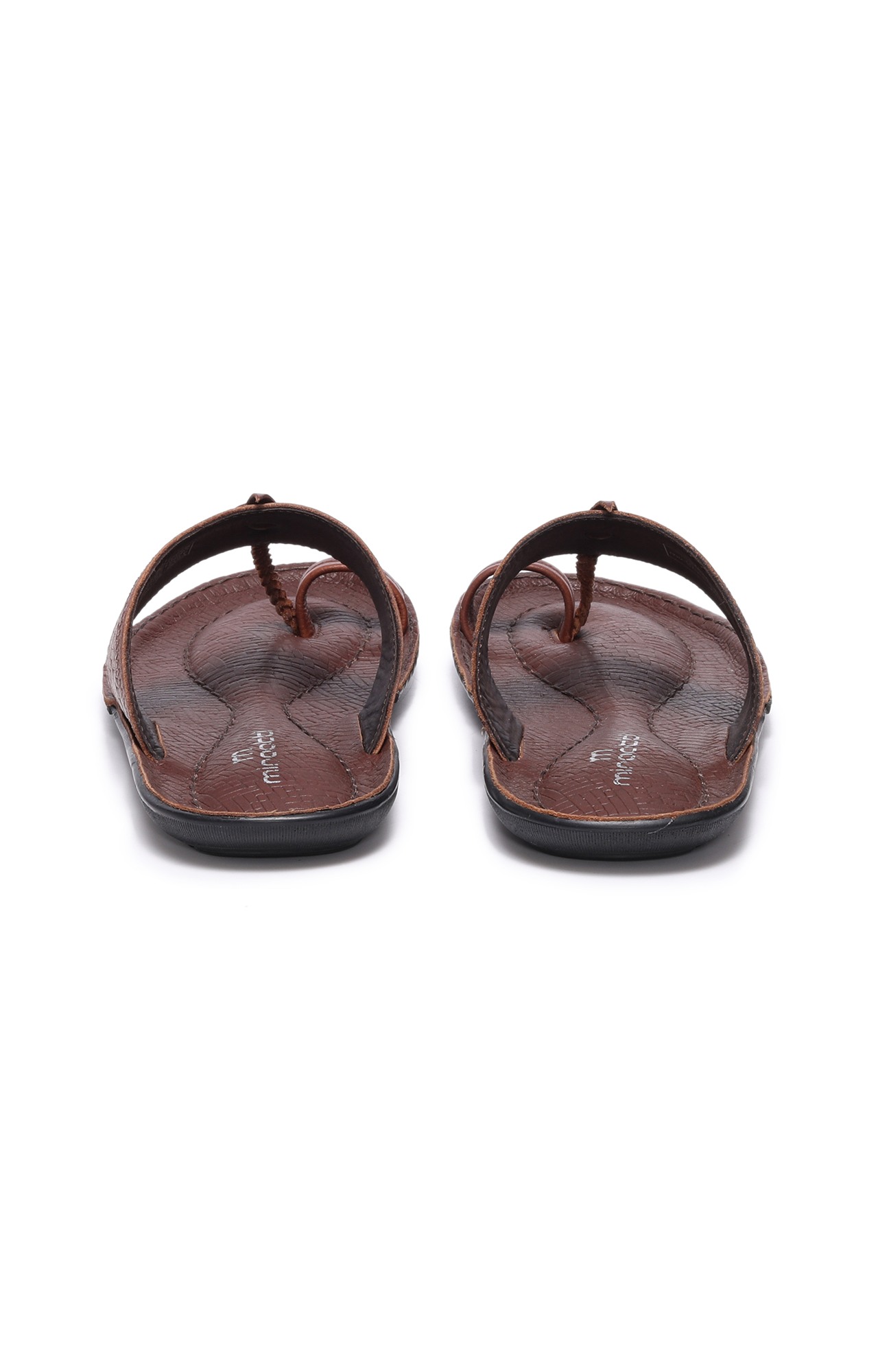 Men Brown Comfort Leather Casual Flat Thong