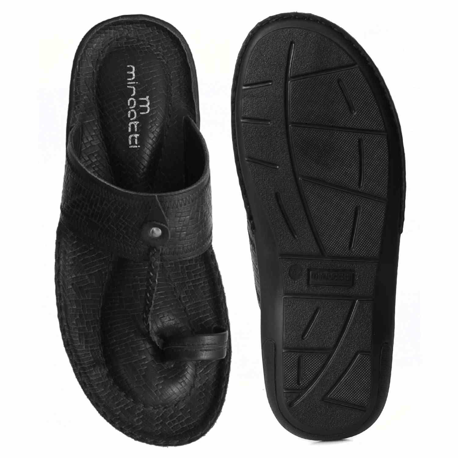 Men Black Comfort Thongs