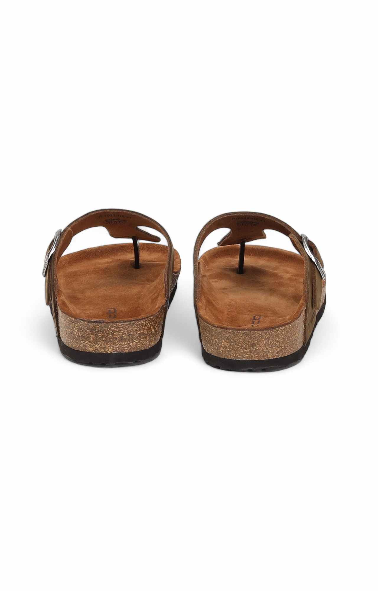 Men Olive T- Strap with Buckle Closure