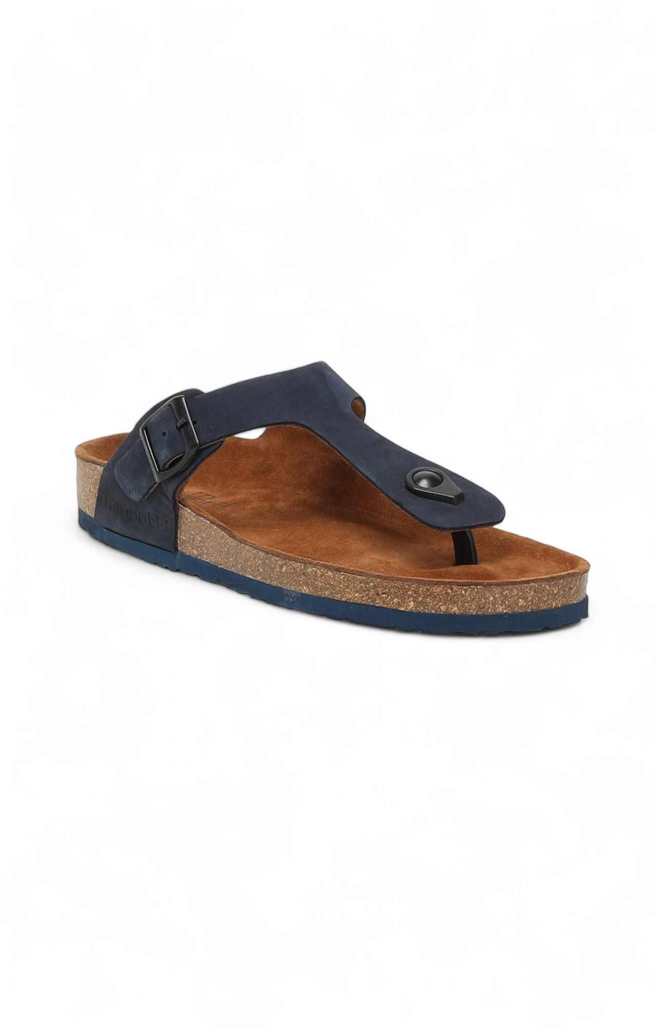 Men Navy T-Strap with Buckle Chappal