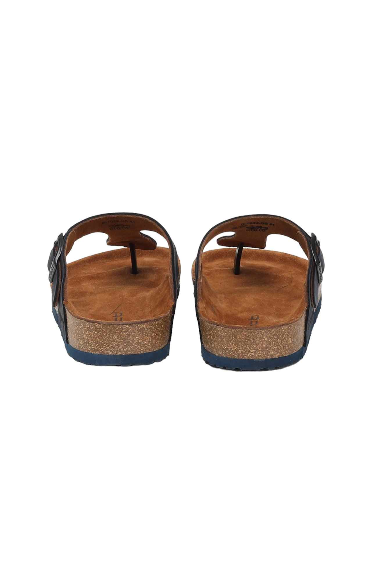 Men Navy T-Strap with Buckle Chappal