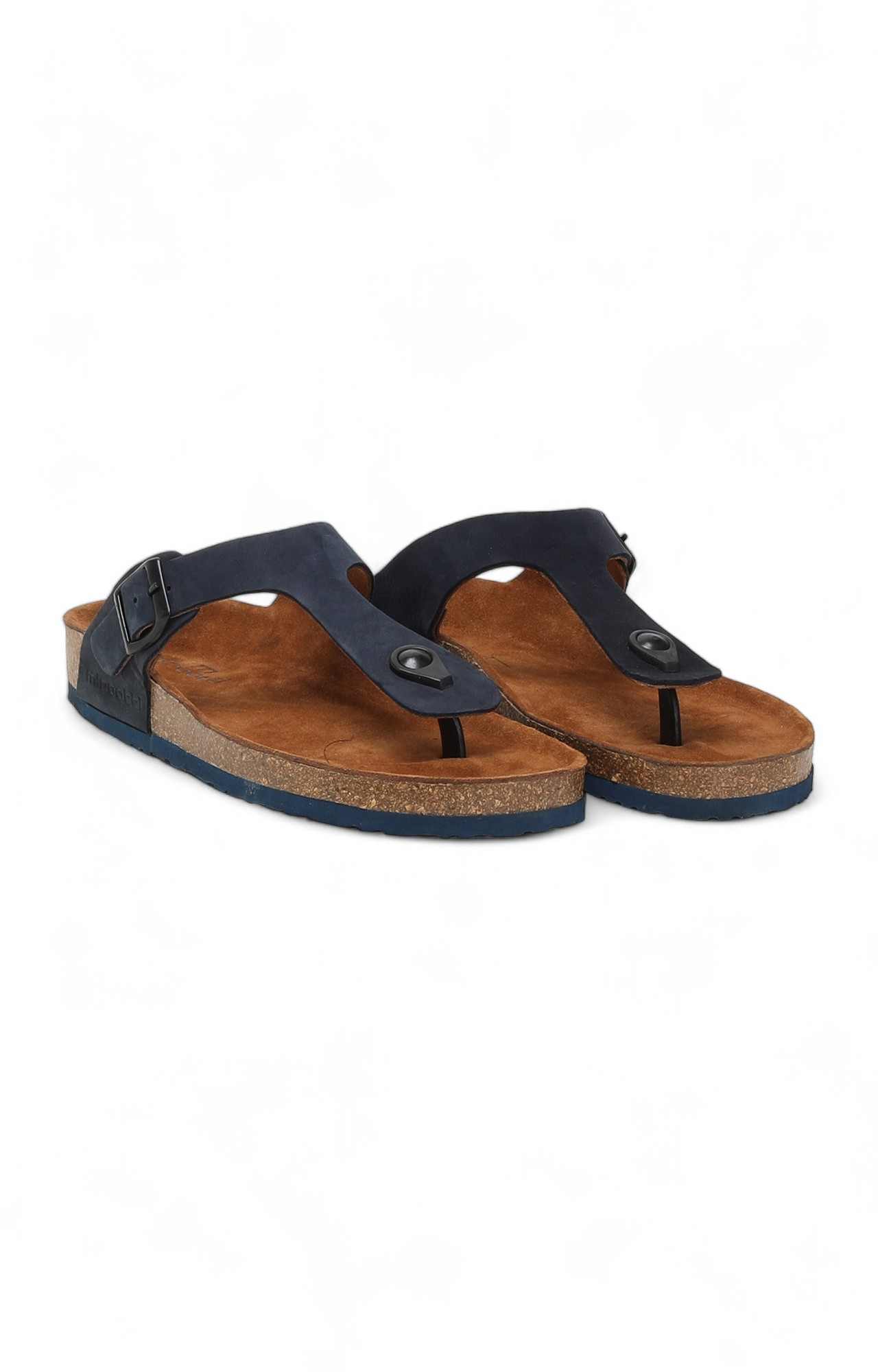 Men Navy T-Strap with Buckle Chappal