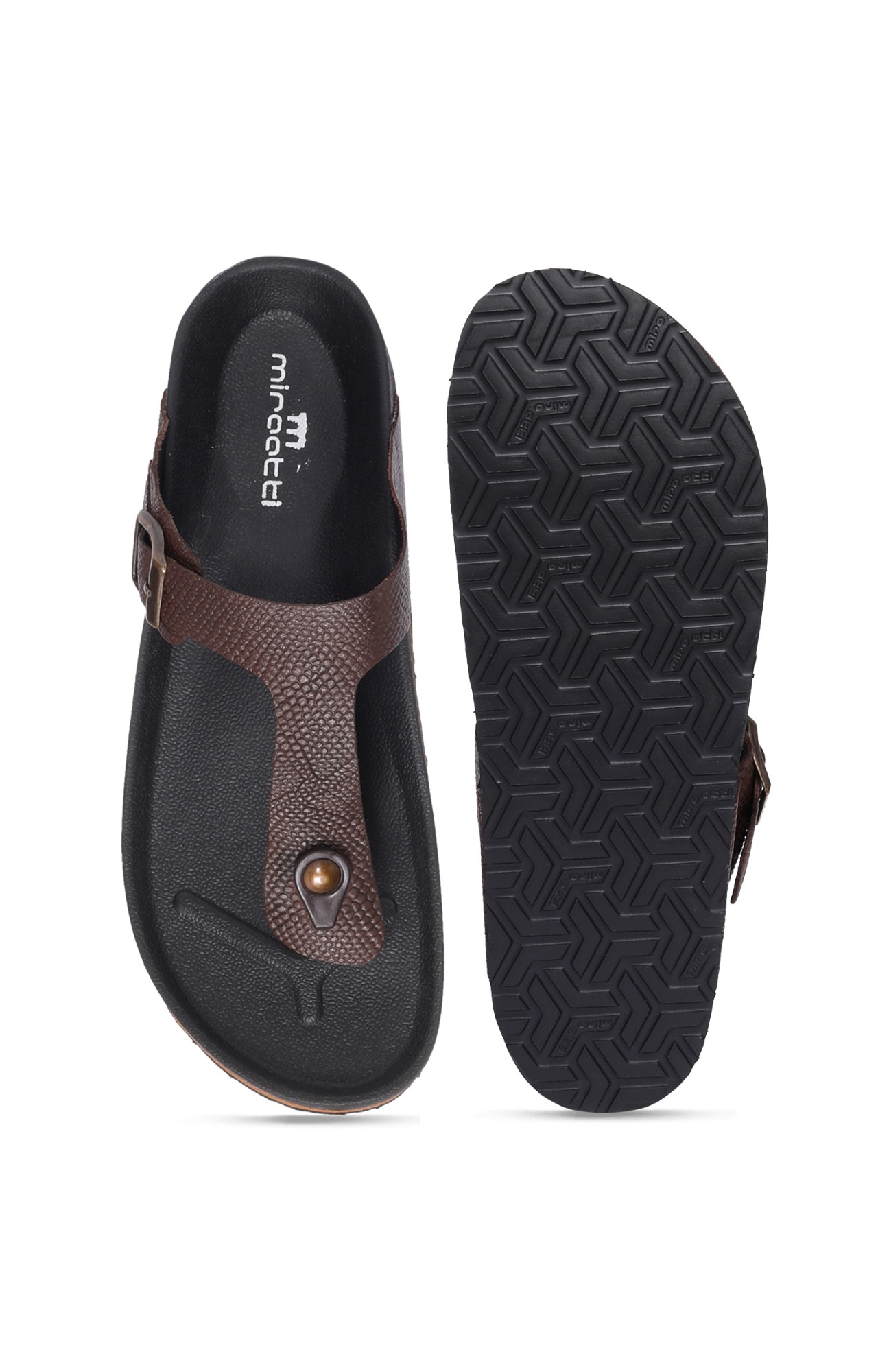 Men Brown Comfort T Strap Thong