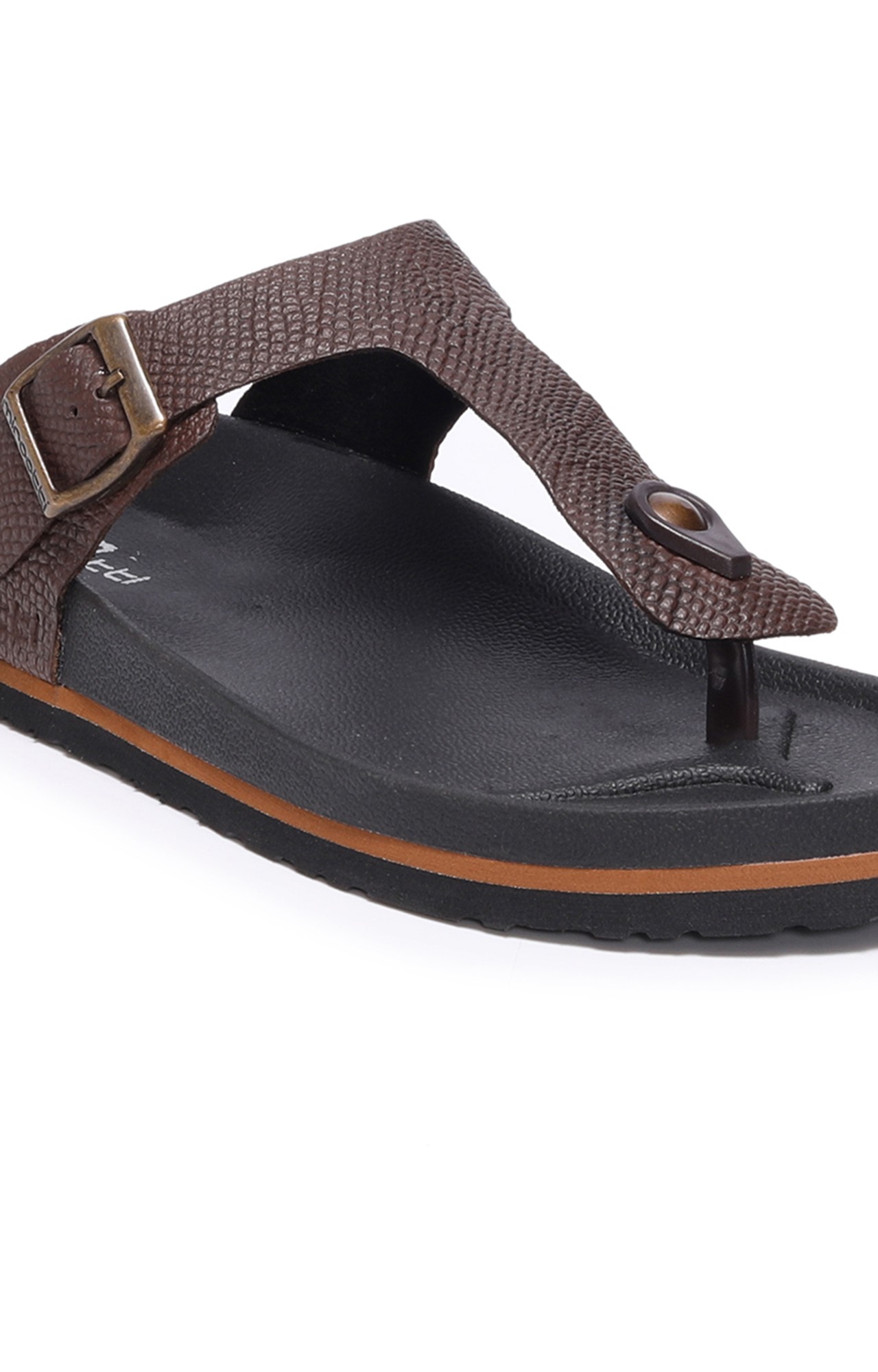 Men Brown Comfort T Strap Thong