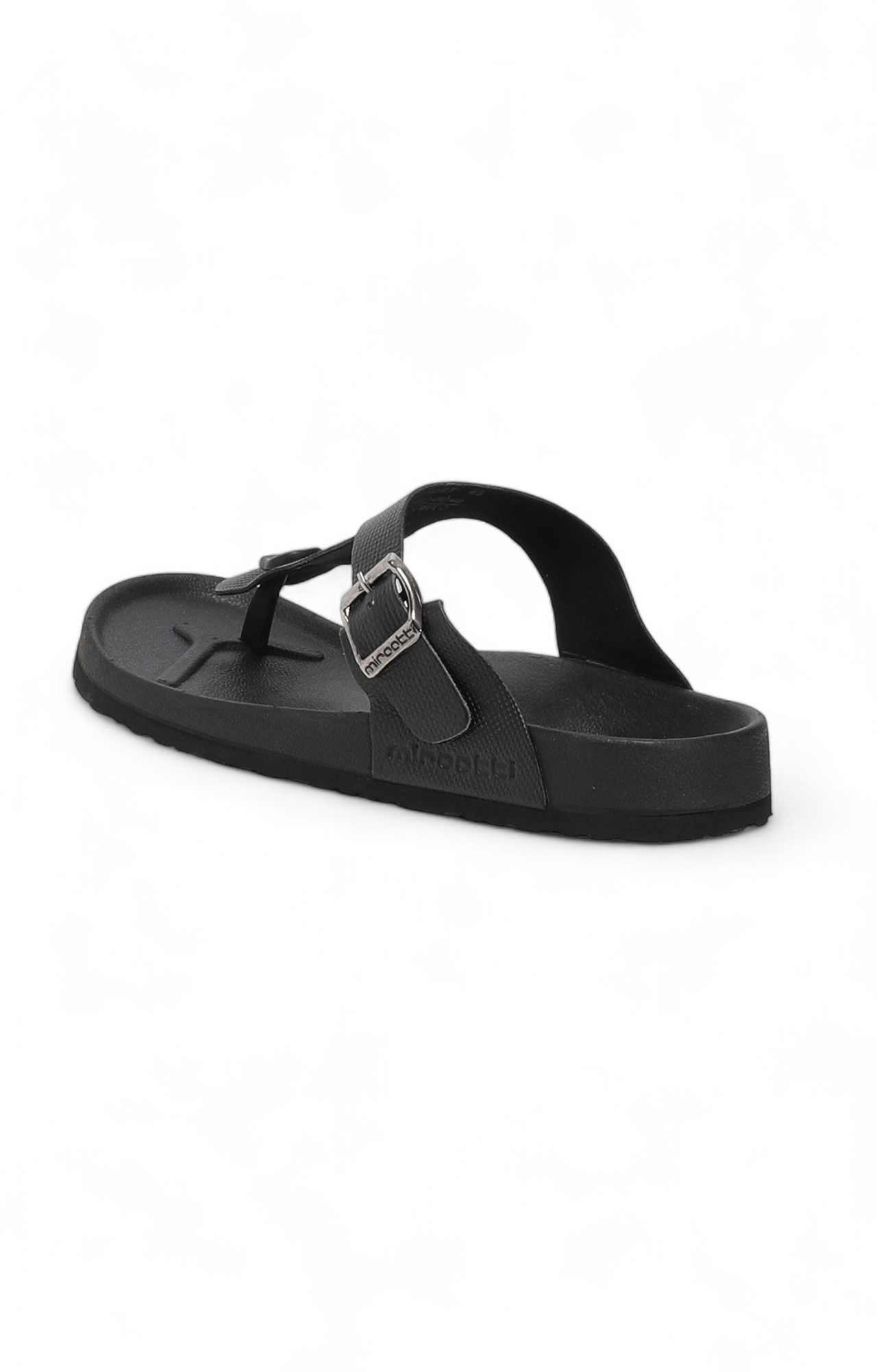 Men Black T-Strap Comfort Chappal