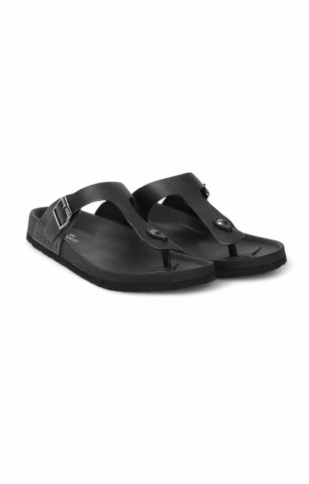 Men Black T-Strap Comfort Chappal