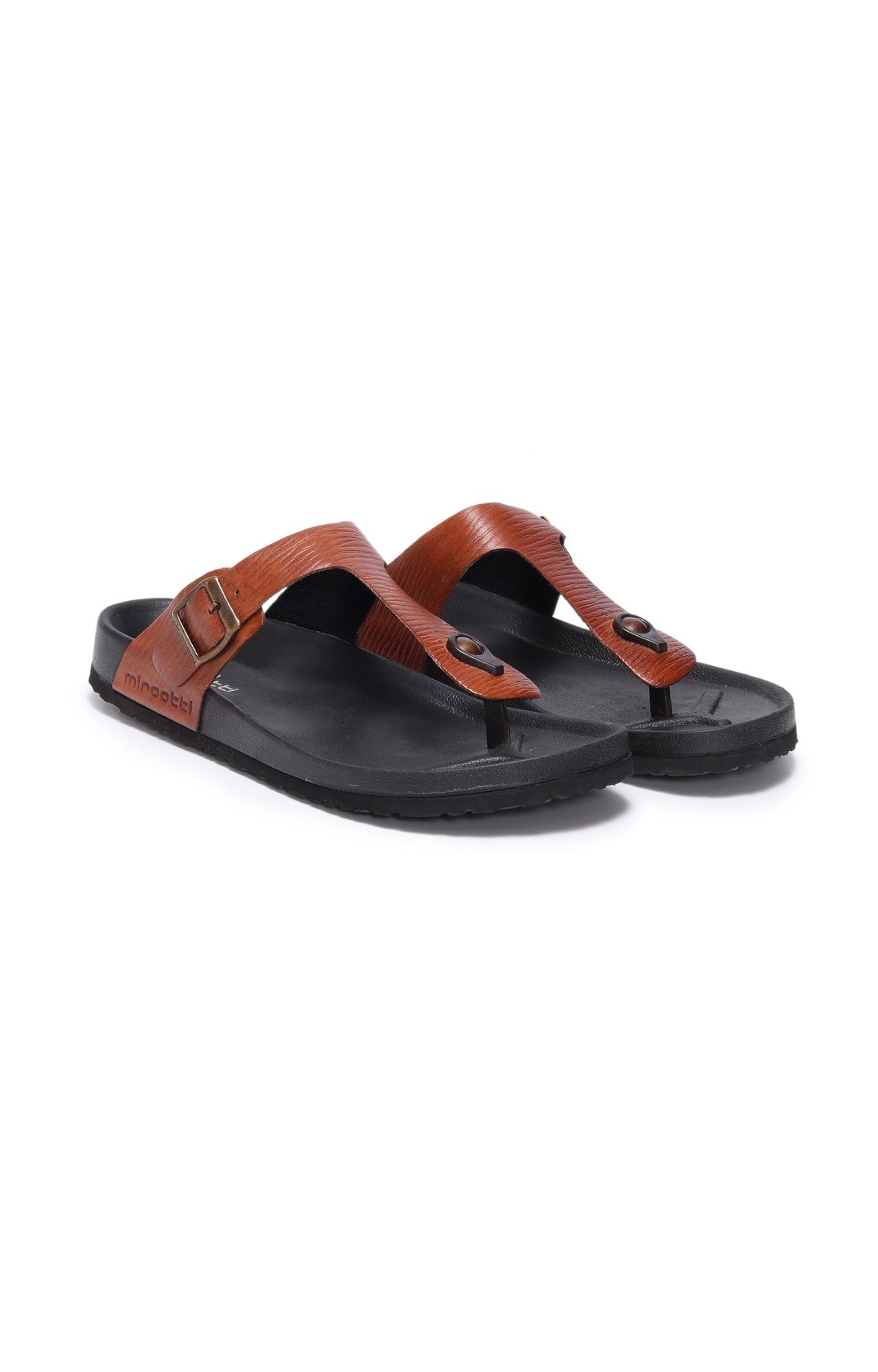 Men Tan Comfort T Strap Chappal
