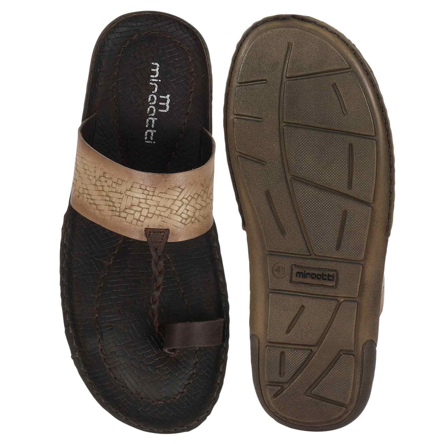 Men Beige Comfort Thongs