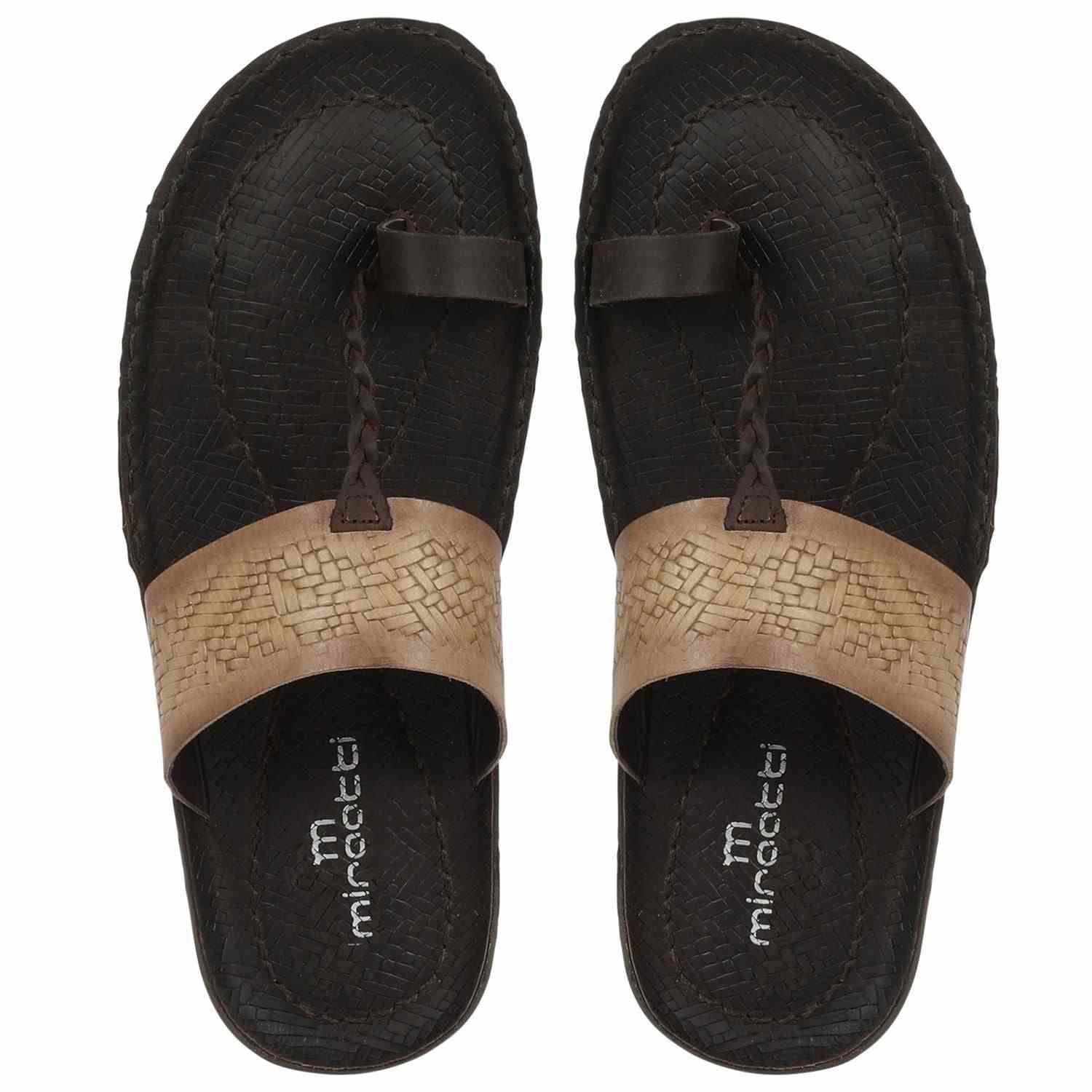 Men Beige Comfort Thongs