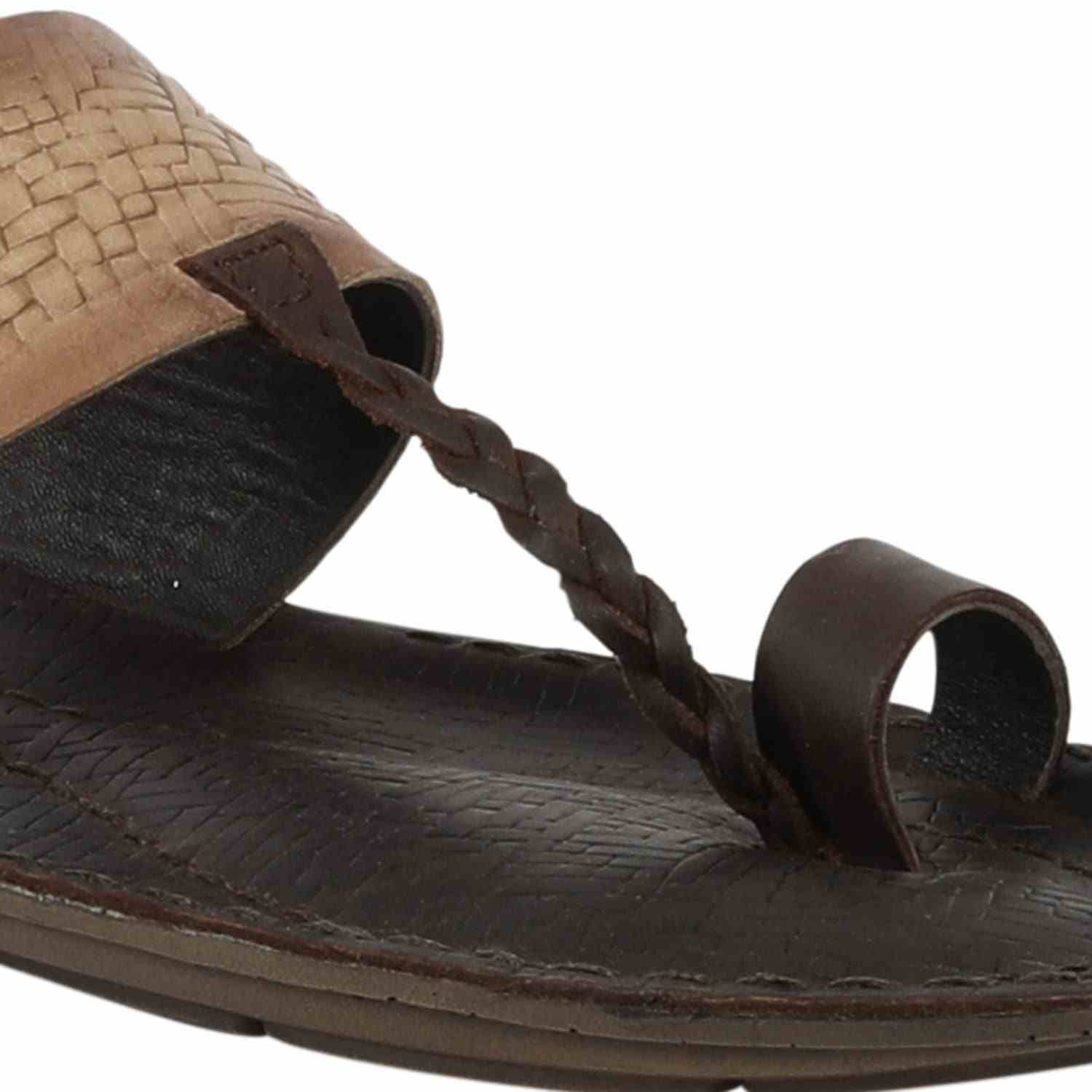 Men Beige Comfort Thongs