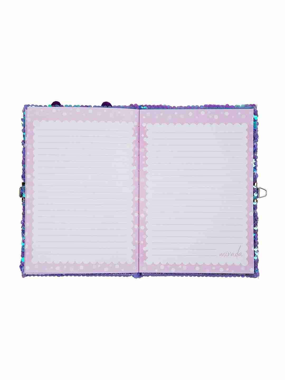 Mirada  Owl Flip Sequin Notebook/Diary Study & Desk Accessories for Girls age 3Y+ (Purple)