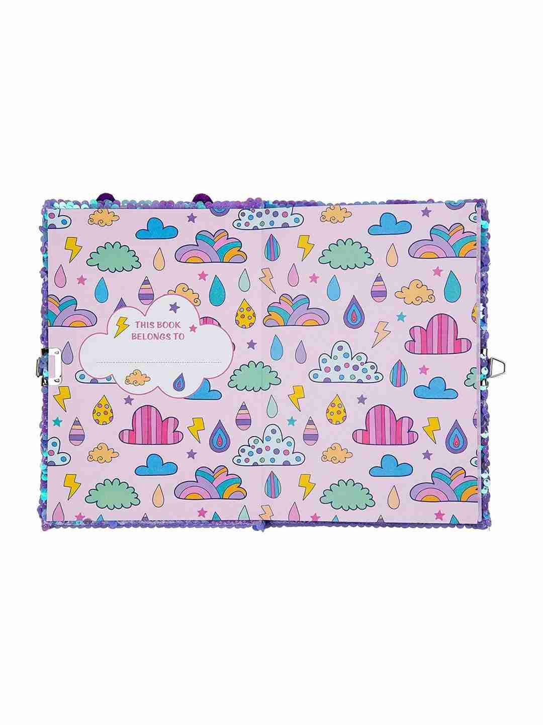 Mirada  Owl Flip Sequin Notebook/Diary Study & Desk Accessories for Girls age 3Y+ (Purple)