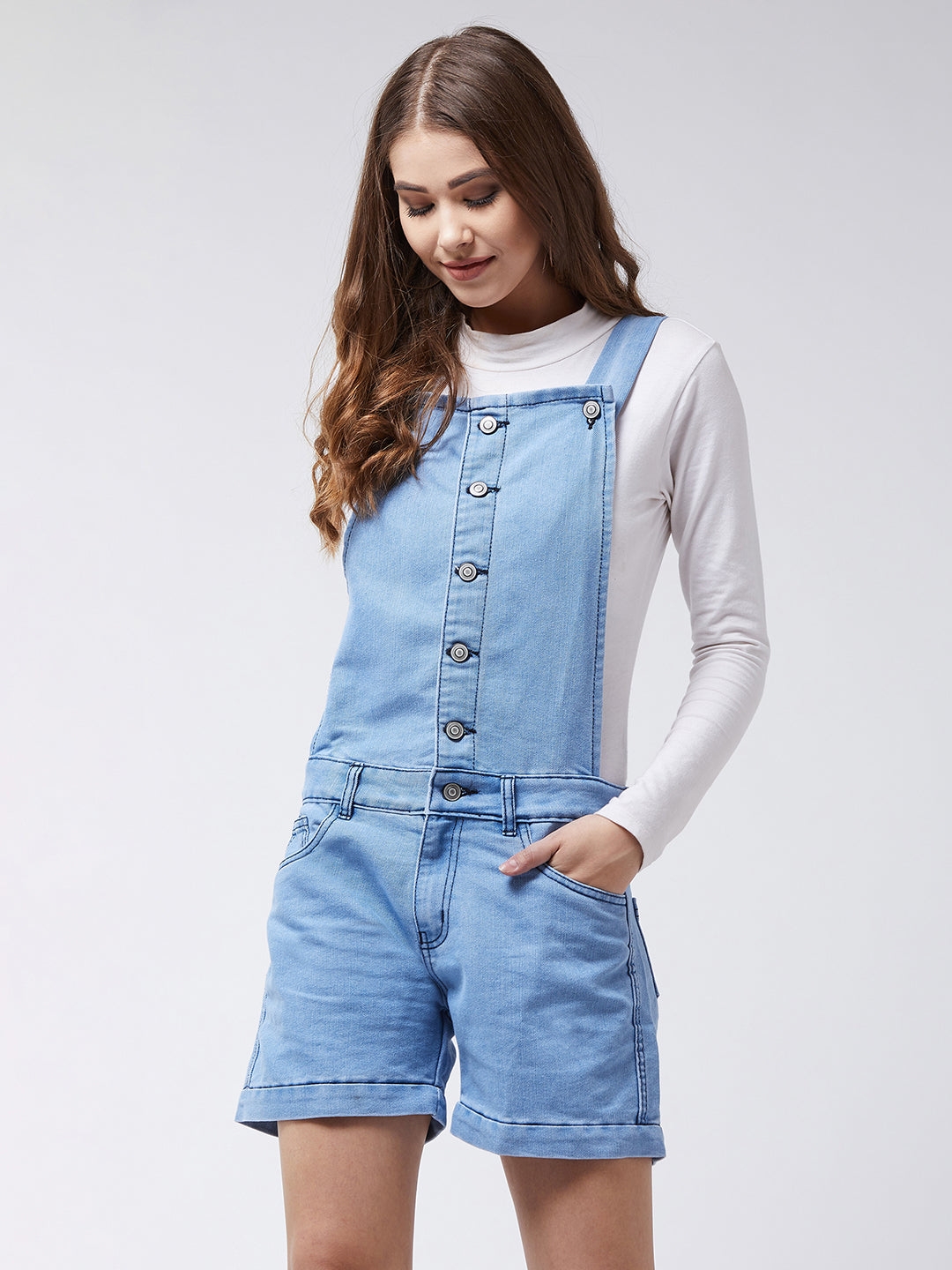 MISS CHASE | Women's Blue Denim  Dungarees