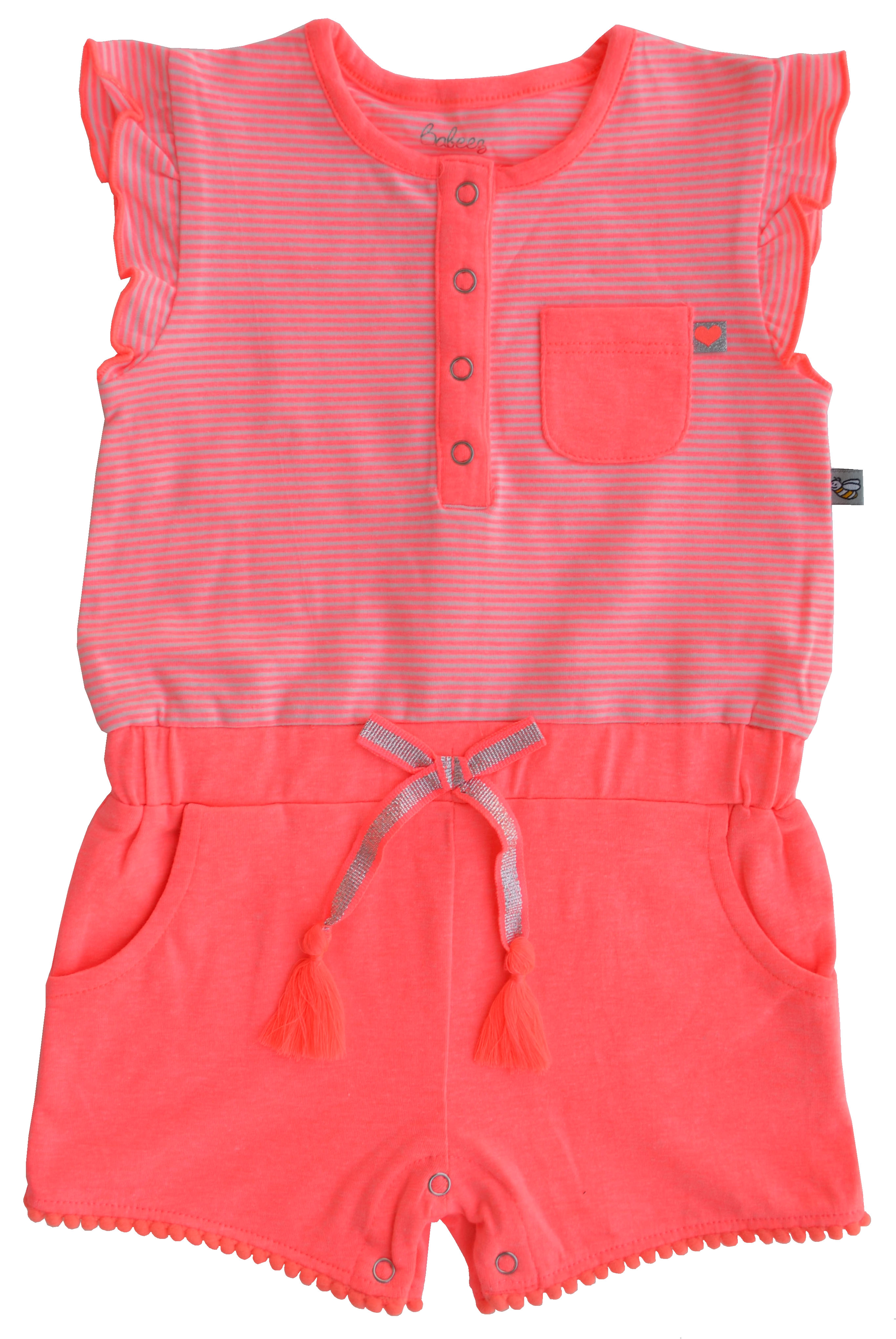 Babeez | Orange Stripe Short Jumpsuit (95% Cotton 5% Elasthan Jersey) undefined