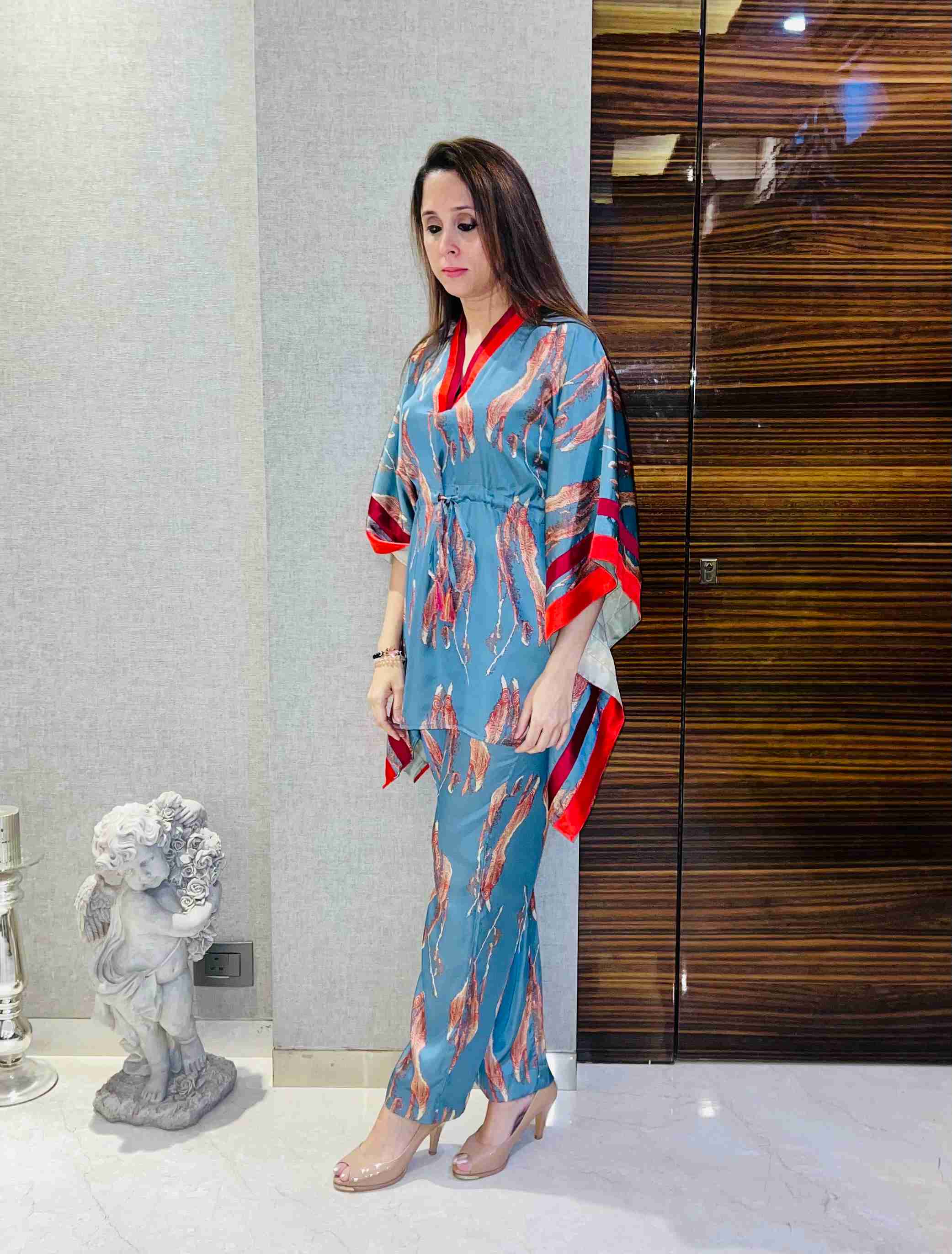 Satin Kaftan Set