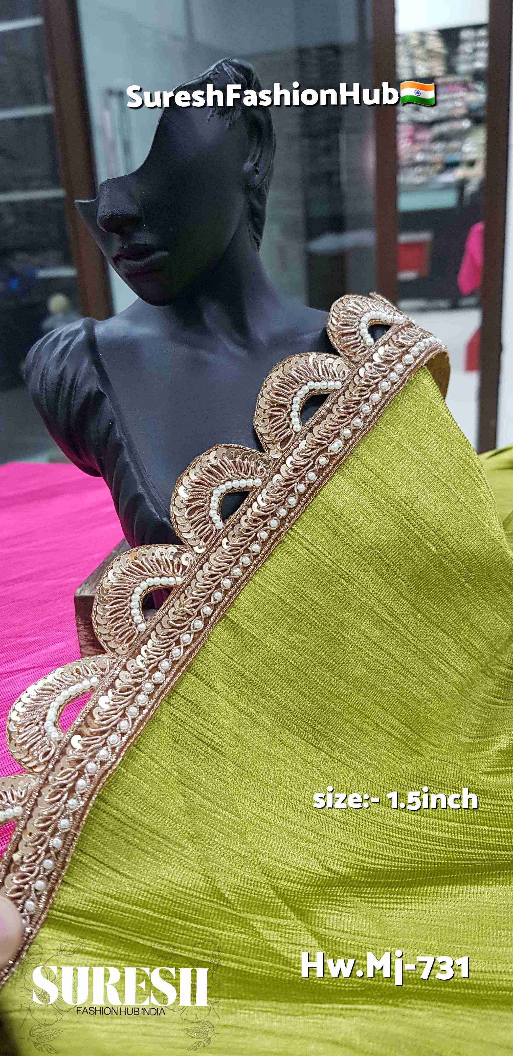 Zardozi One-Side Scalloped Border