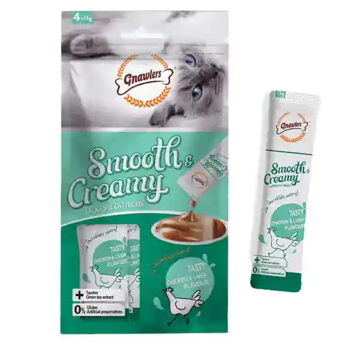 Gnawlers Chicken and Liver Flavour Creamy Cat Treats, 60g