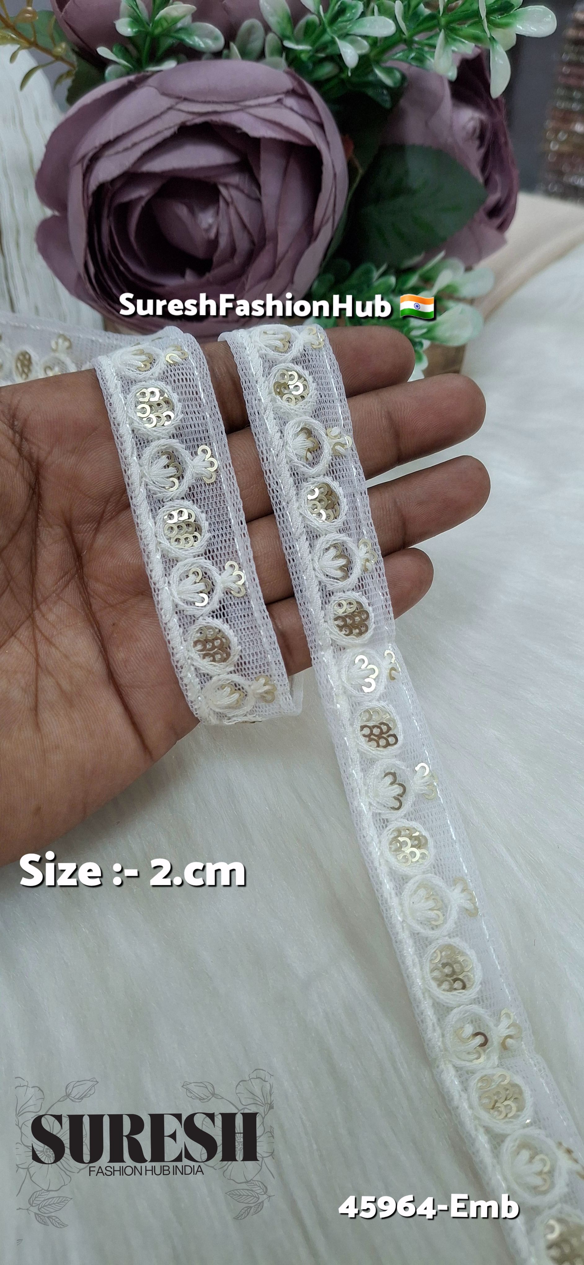 White Tone-on-Tone Net Embroidery Lace