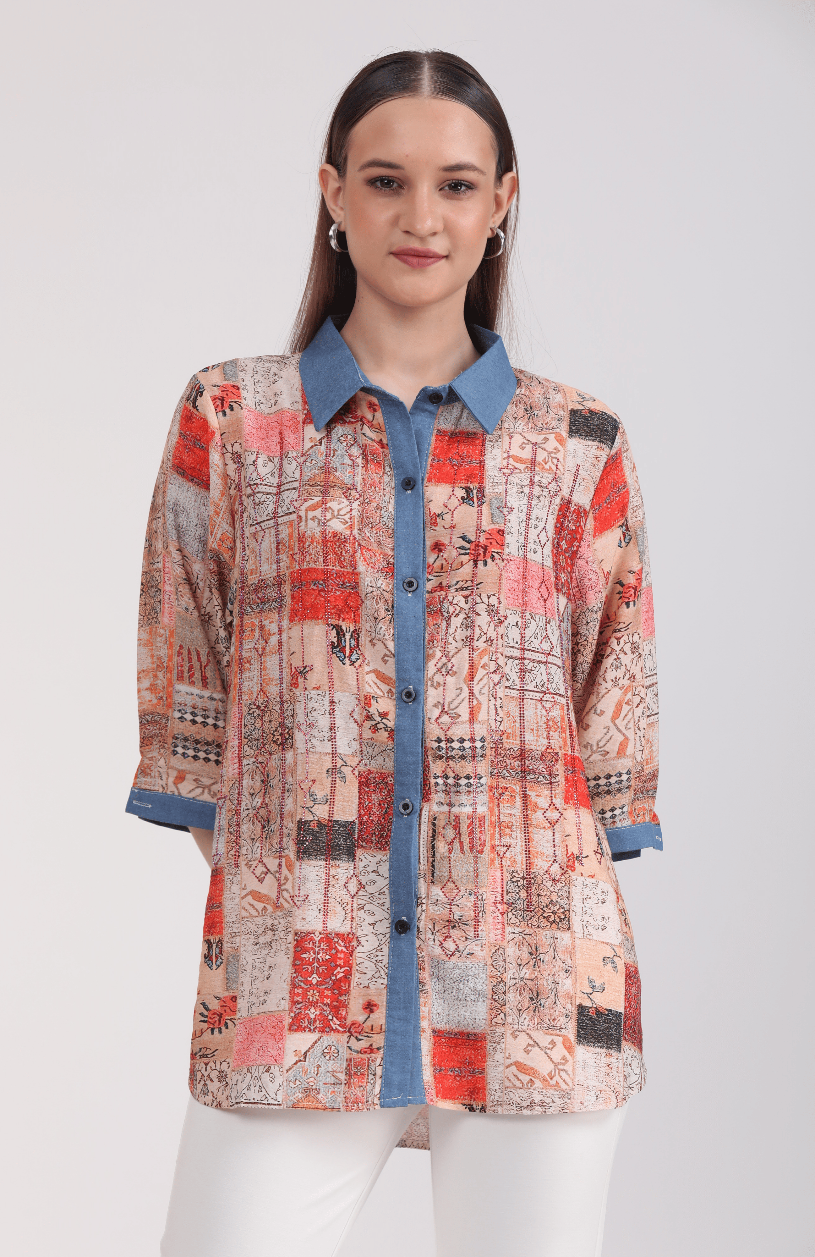 Albion Women Multi Blouson Top