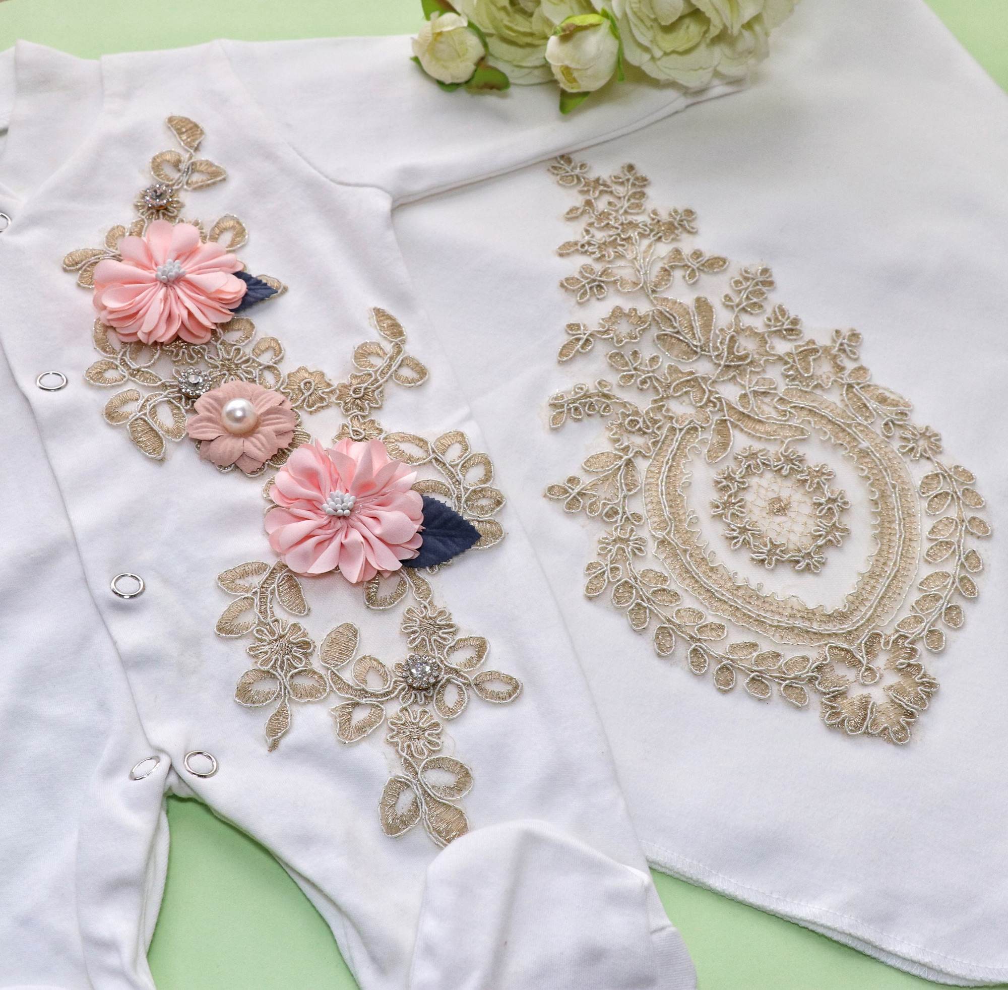 Floriate Natural Romper Set