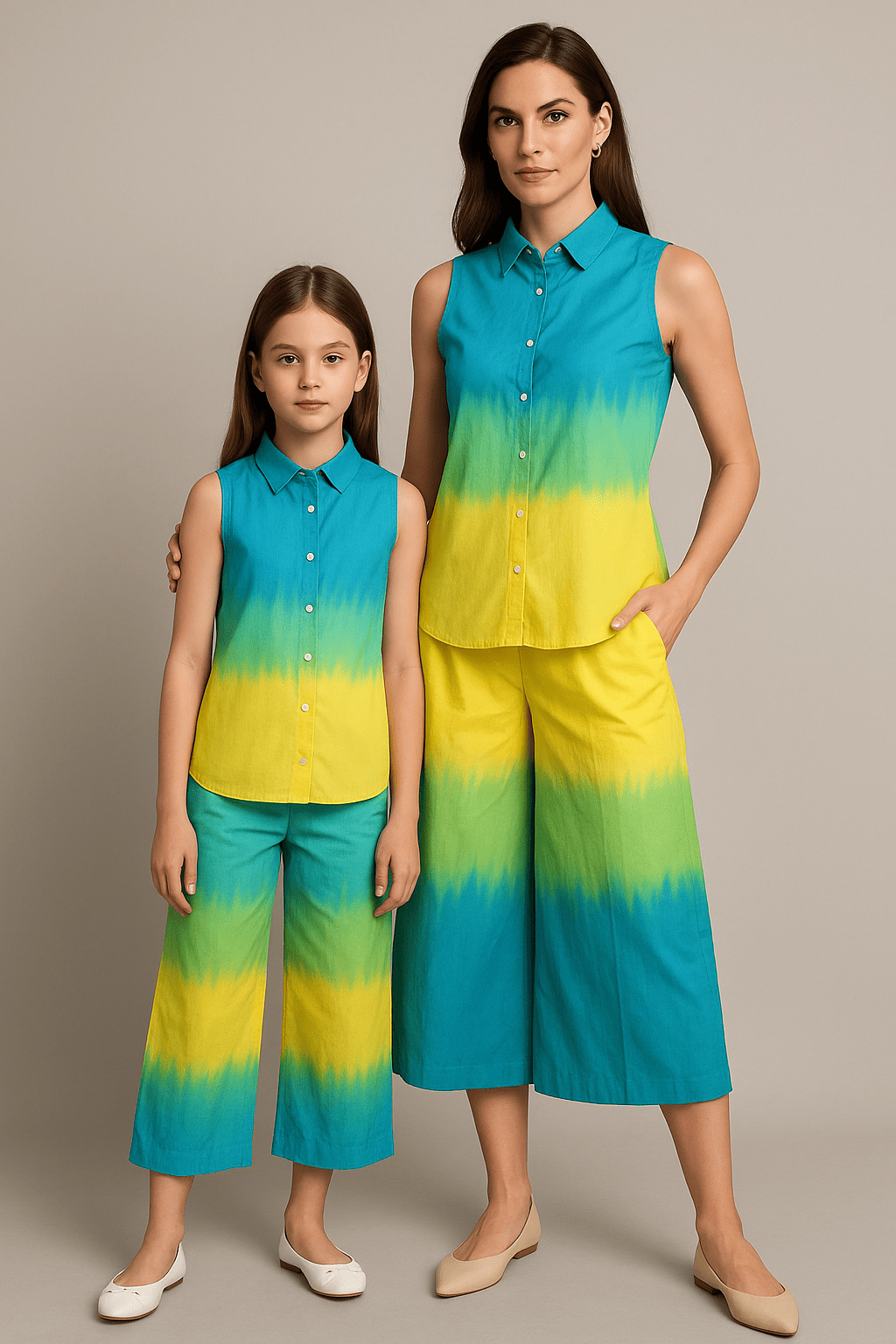 WOMEN'S  TIE AND DYED BEAUTIFUL MINI YELLOW BLUE CO-ORD SETS