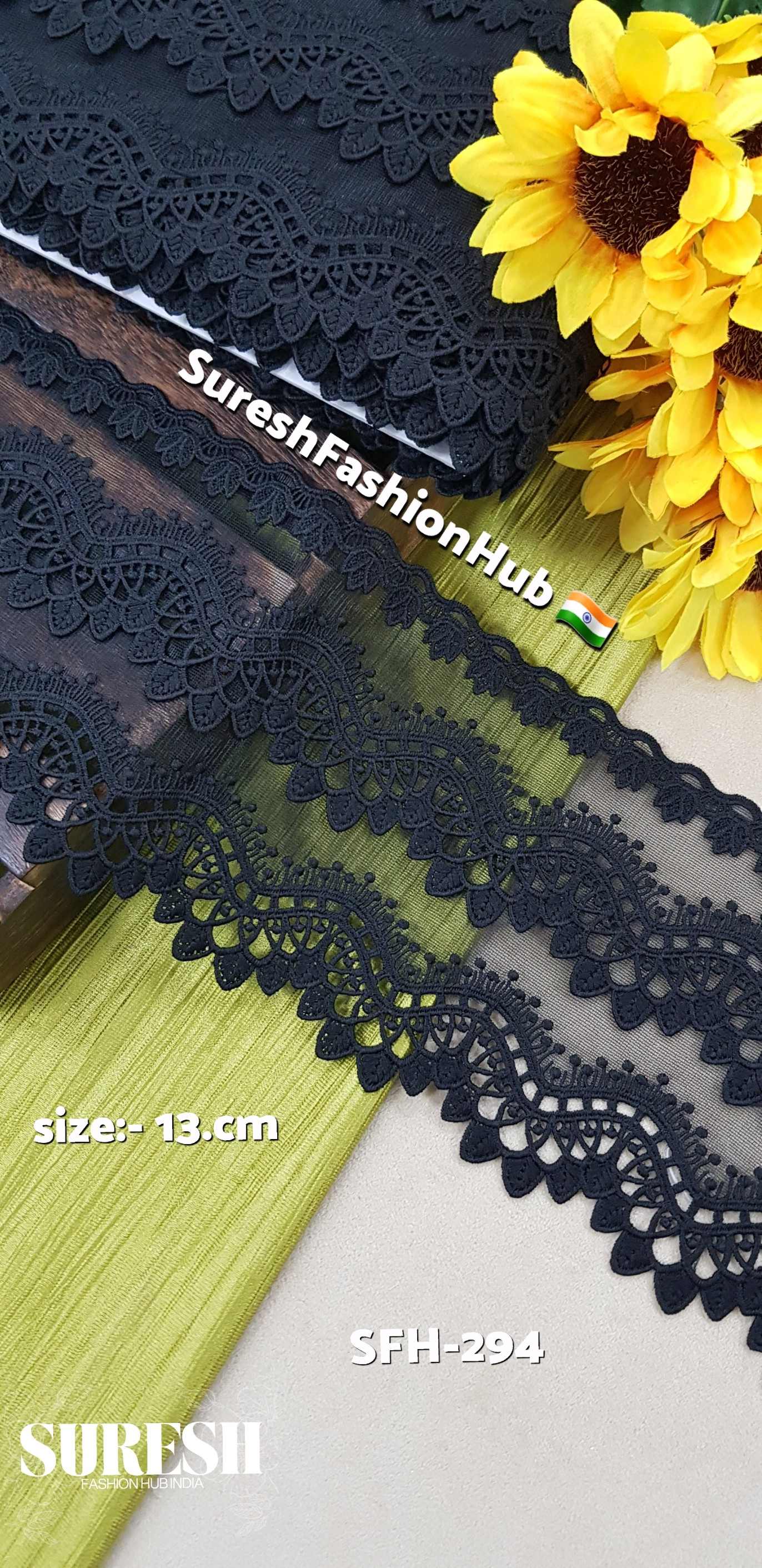 Midnight Bloom Net Lace – Black SFH-294