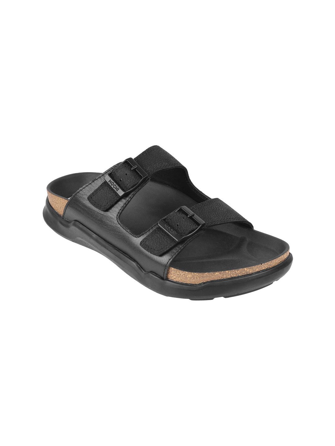 Mochi Black Leather Sandals