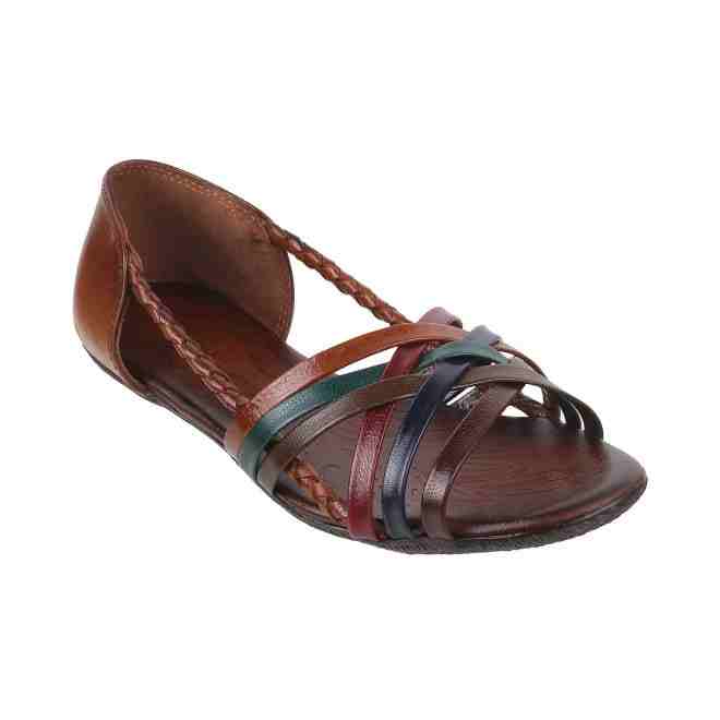 Mochi  Women  Tan  Leather  Flats  Euro 35