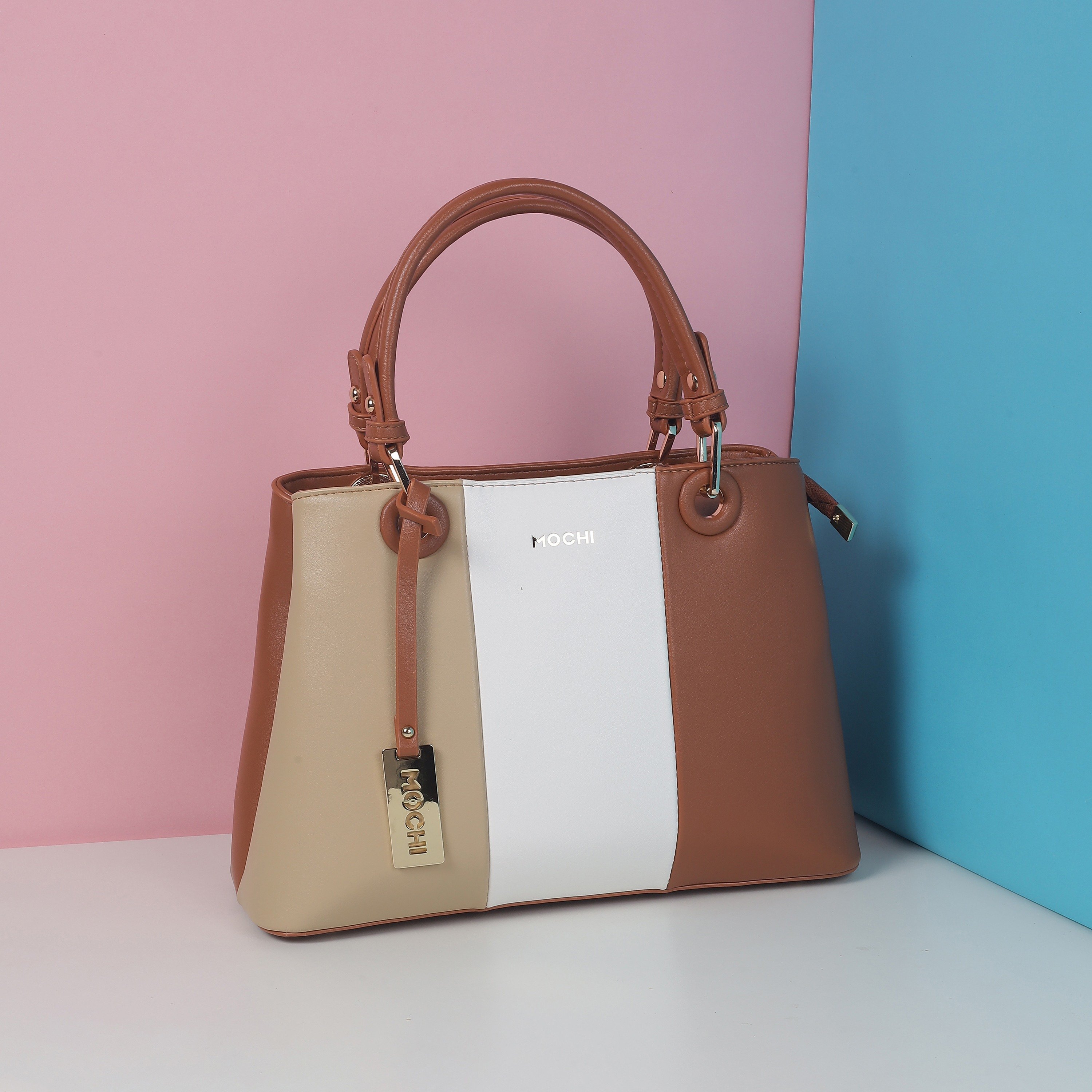 Mochi Women Brown PU Handbags Onesize