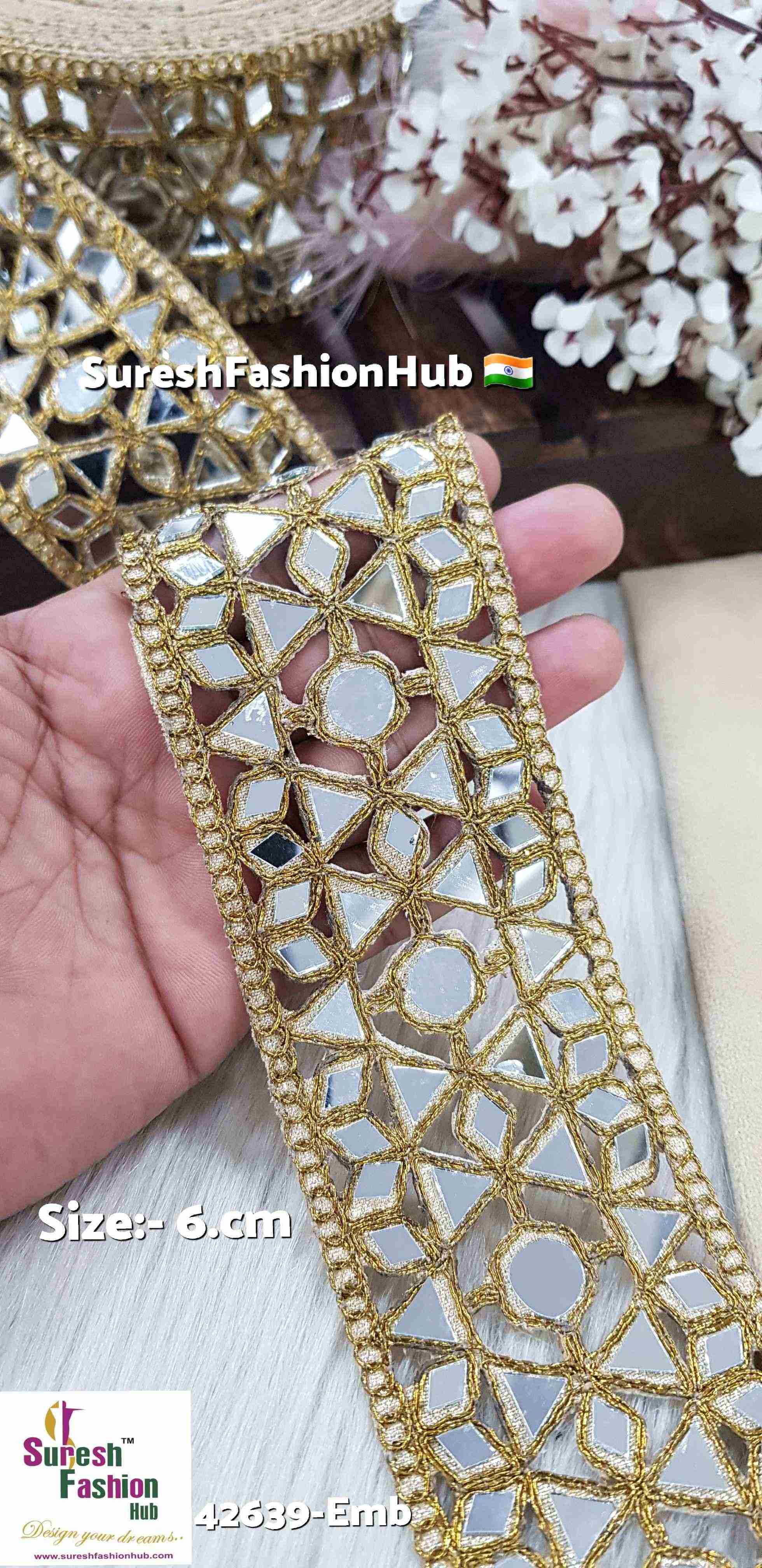 Matt Geometric Mirror Cutwork Lace