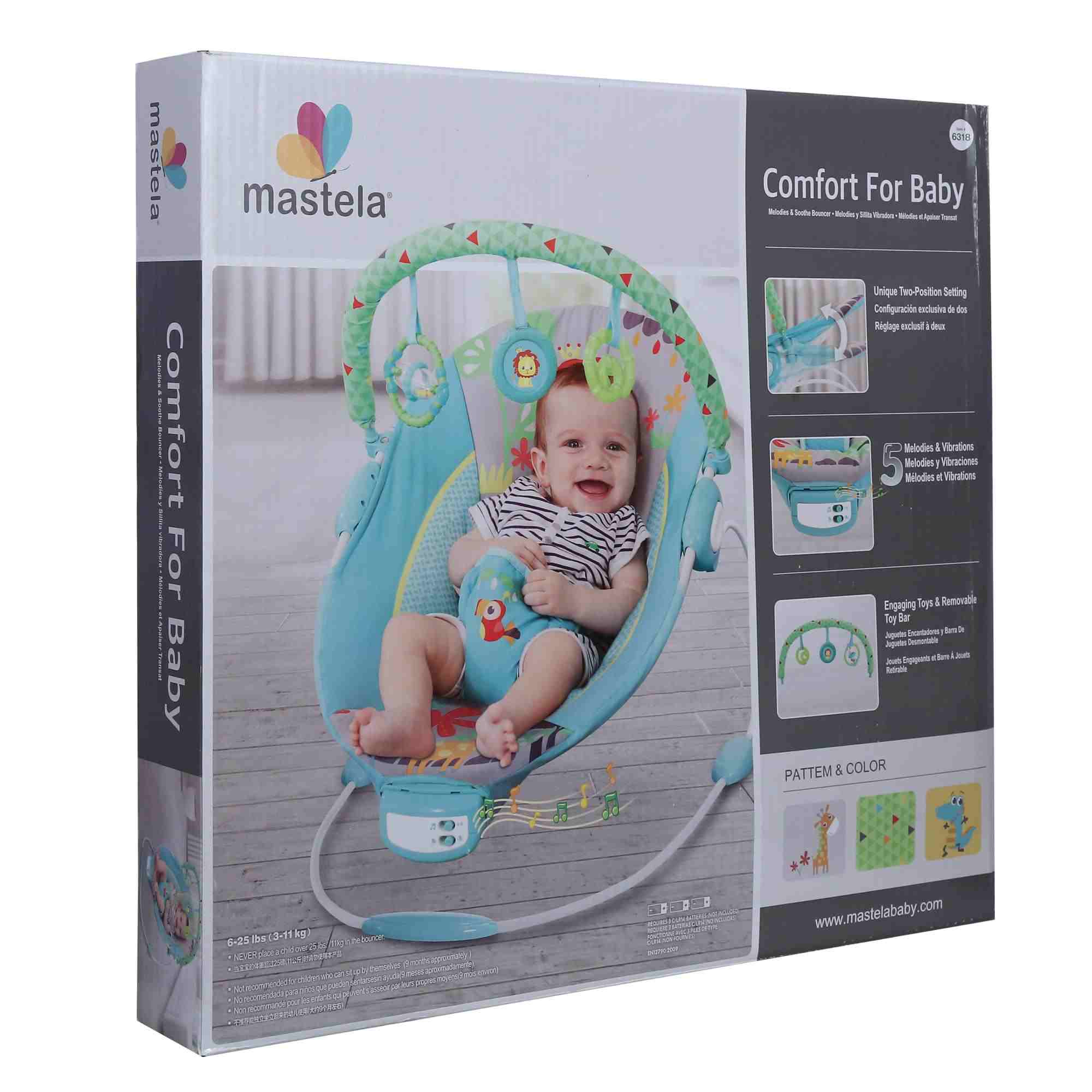 Mastela Unisex Recline Positions Baby Bouncers - Blue