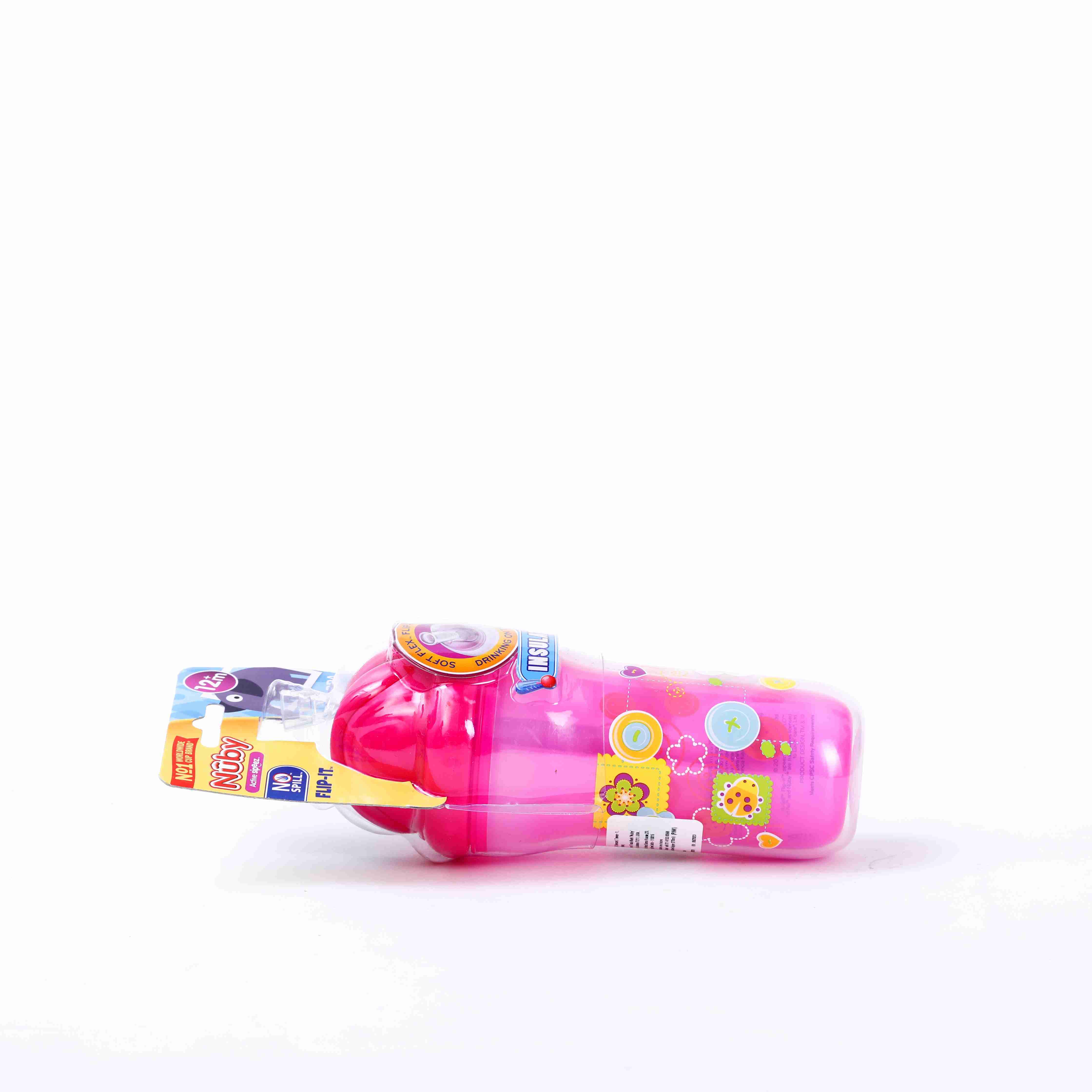 Nuby insulated Flip-It Straw Sipeez 270ml - Pink