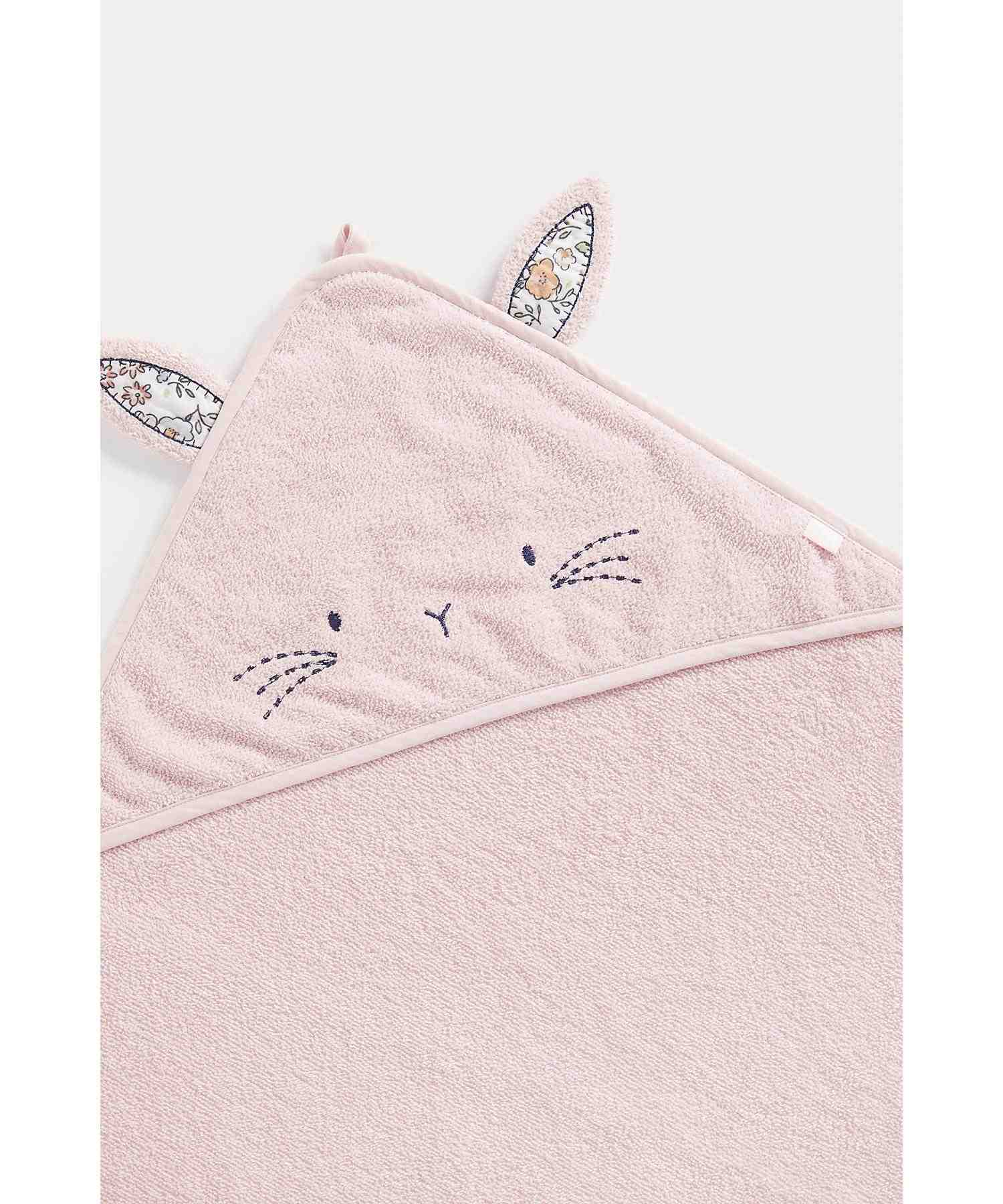 Mothercare Bunny Cuddle and Dry Hooded Towel Pink