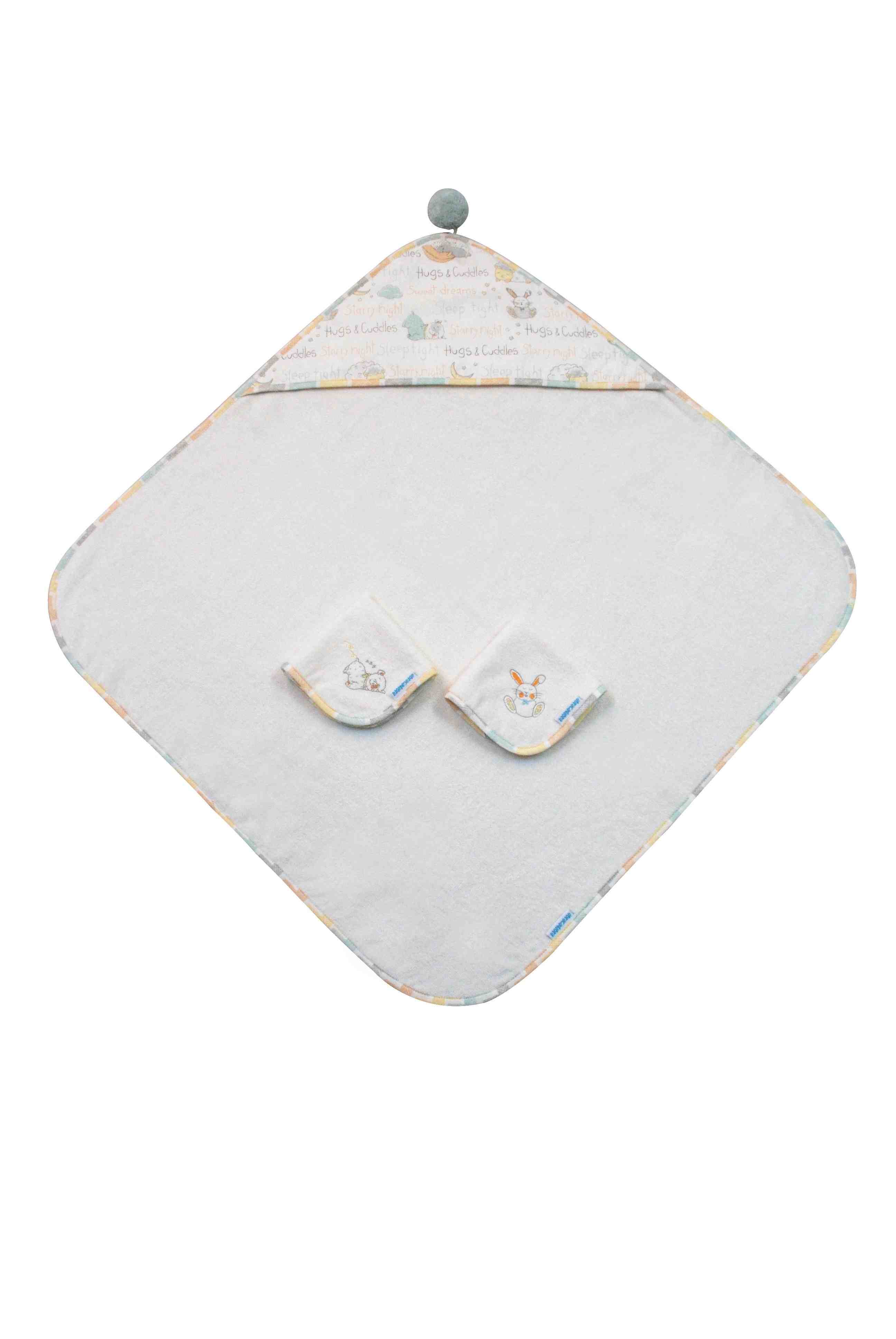 Abracadabra Sleepy Friends Hooded Towel Set - Pack of 3 - Cream