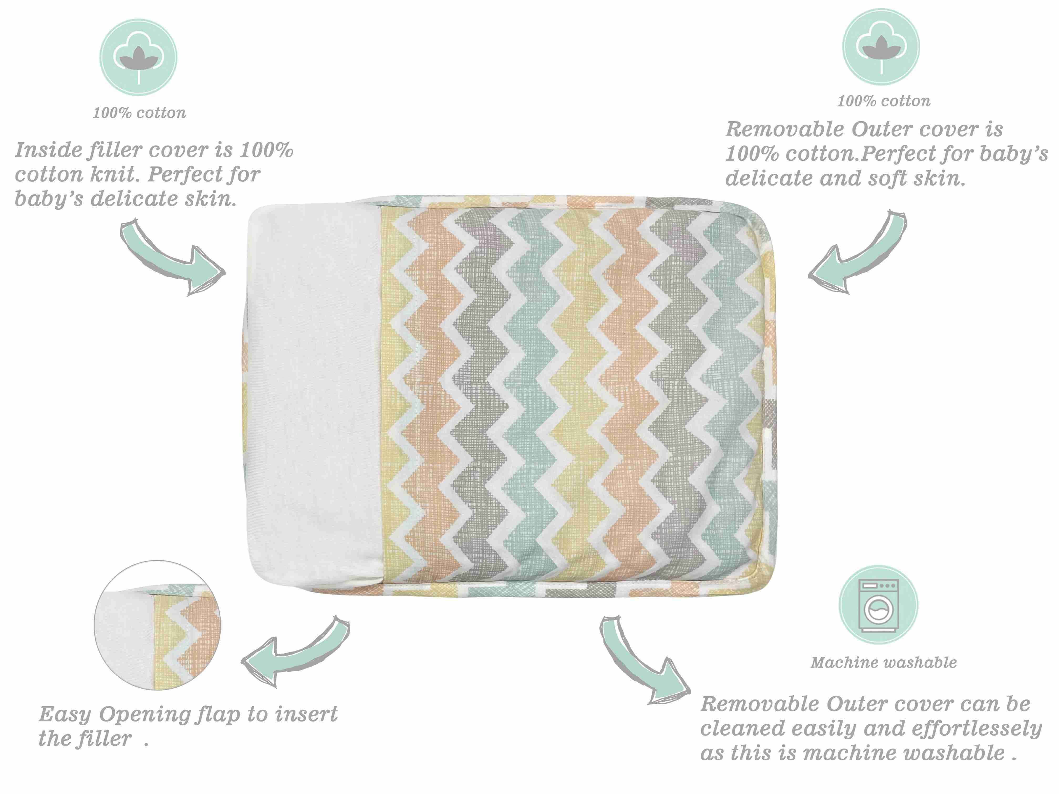 Abracadabra Sleepy Friends Rai Pillow - Multicolor