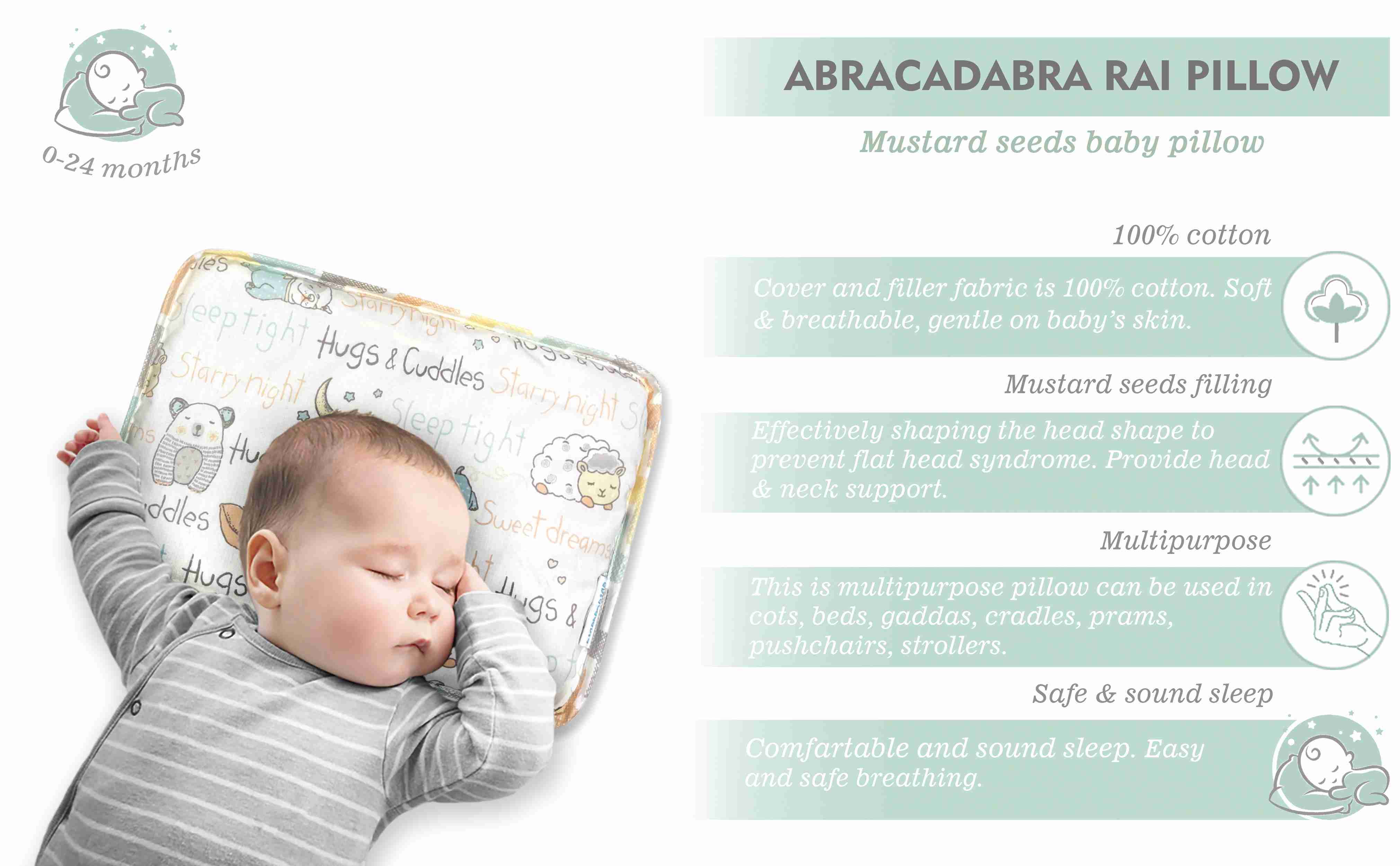 Abracadabra Sleepy Friends Rai Pillow - Multicolor