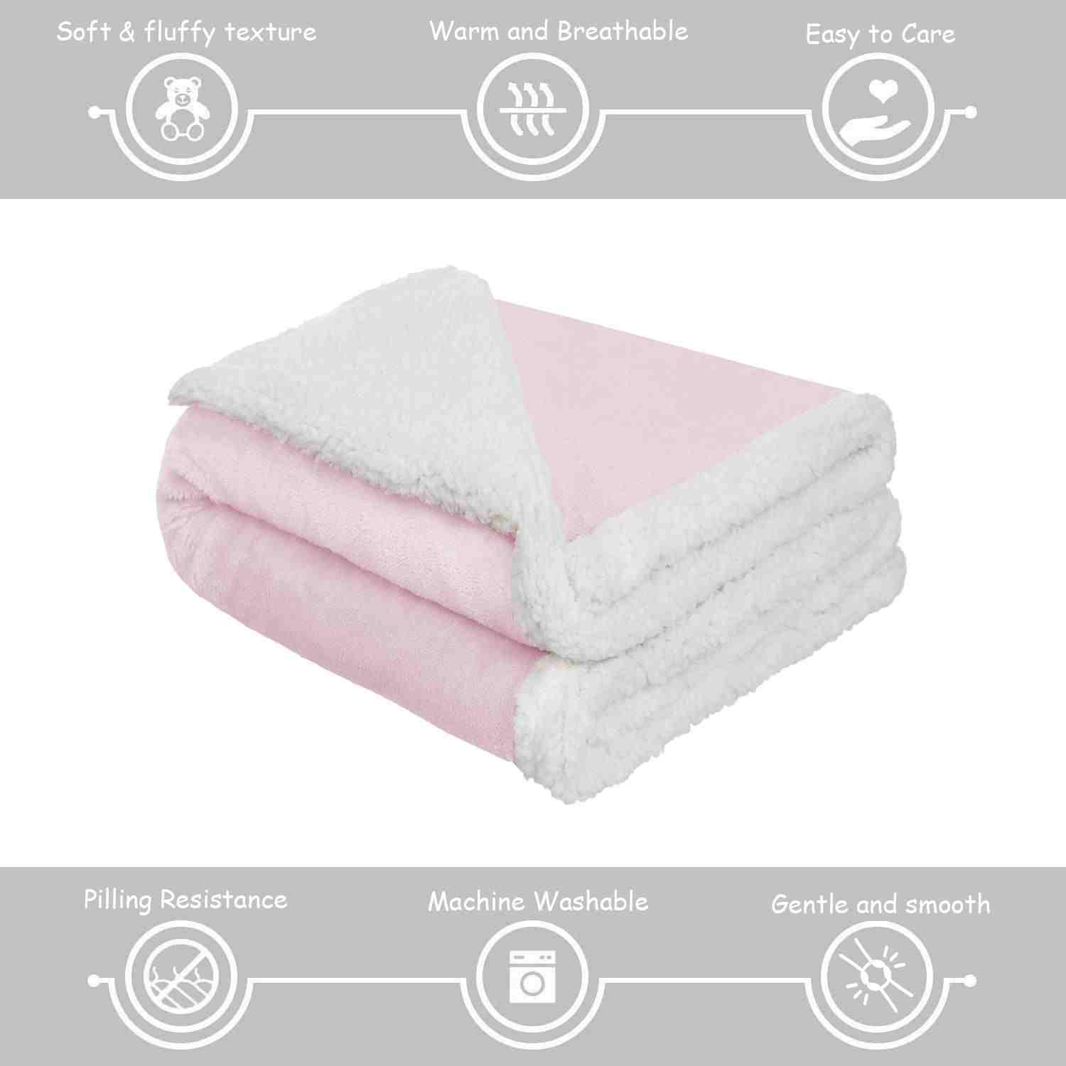 Abracadabra Chamois Blanket - Pink