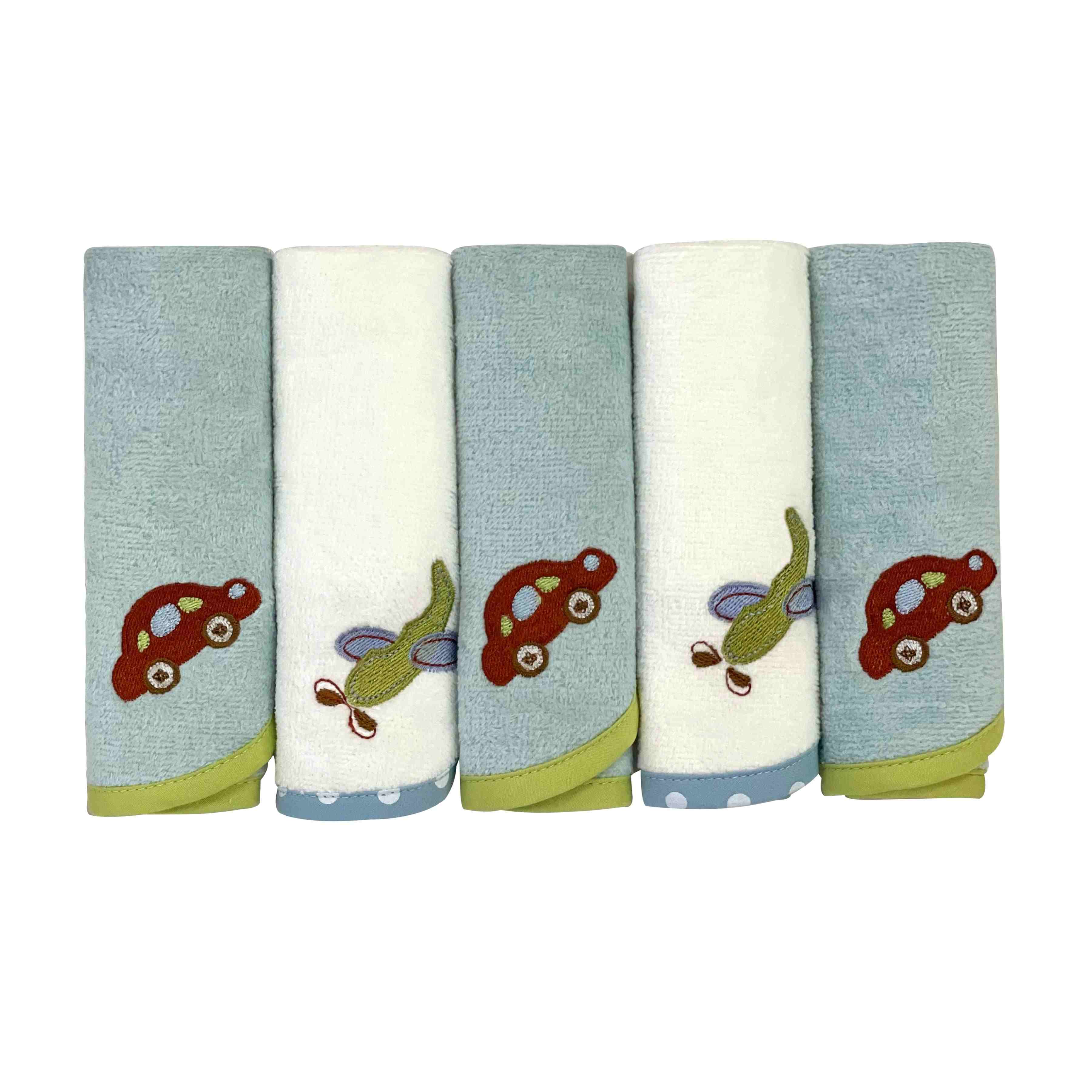 Abracadabra Transport Terry Face Washers - Pack of 5 - Multicolor