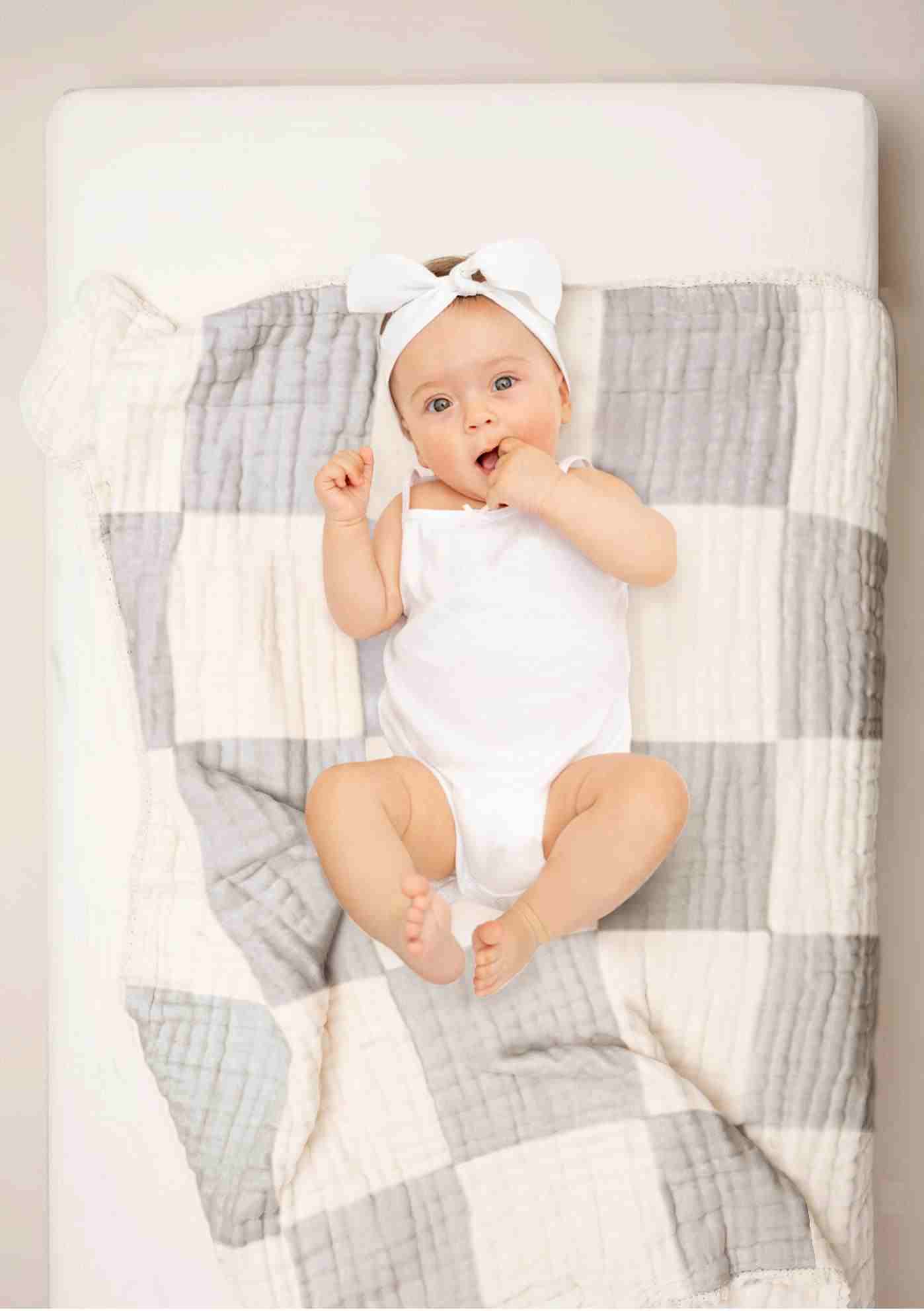Abracadabra 4 Layer Patchwork Muslin Blanket - Grey
