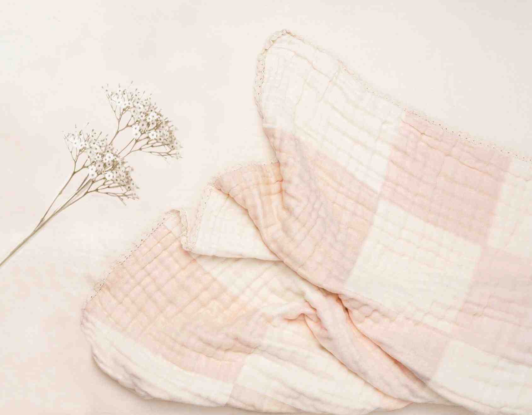 Abracadabra 4 Layer Patchwork Muslin Blanket - Pink