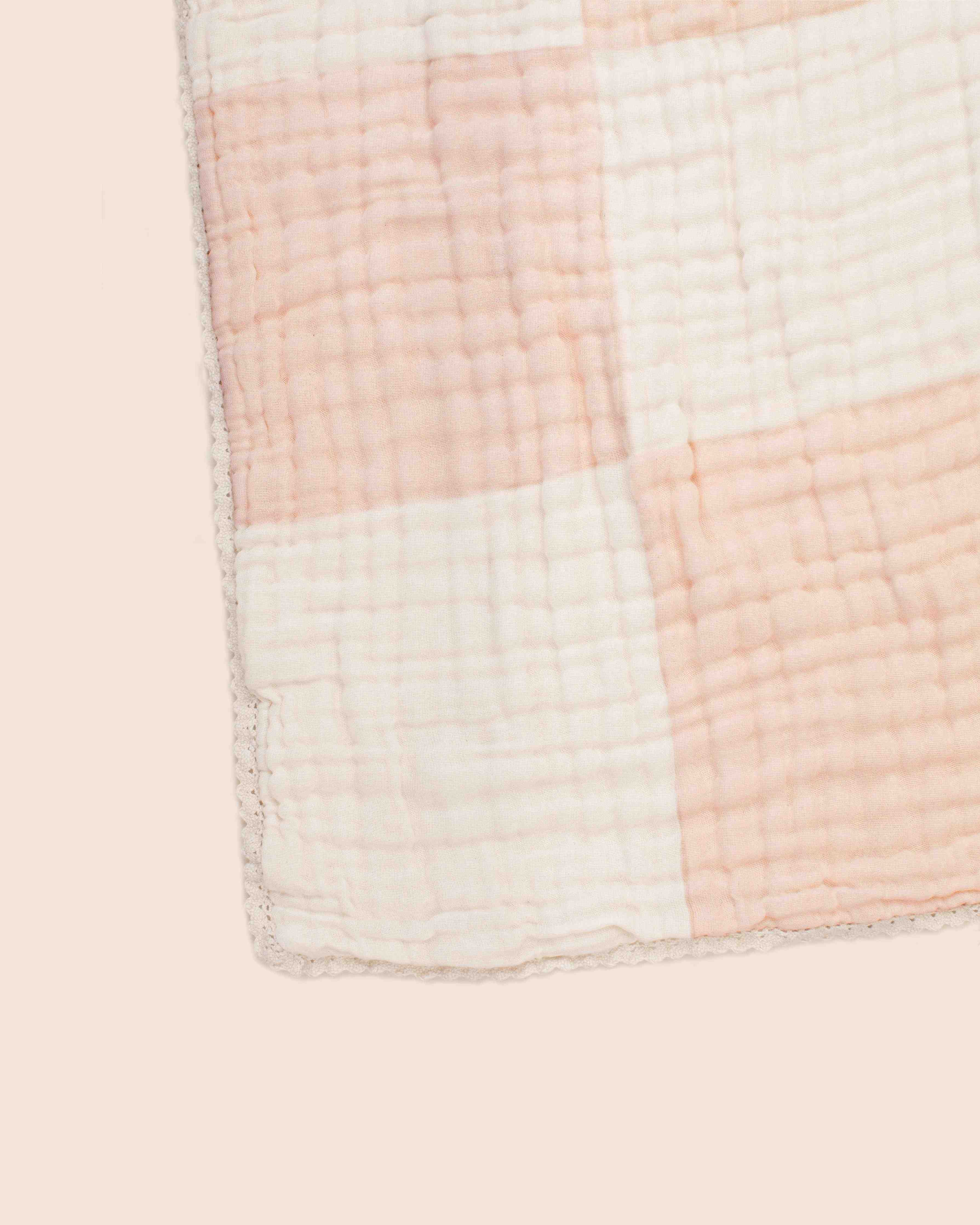 Abracadabra 4 Layer Patchwork Muslin Blanket - Pink