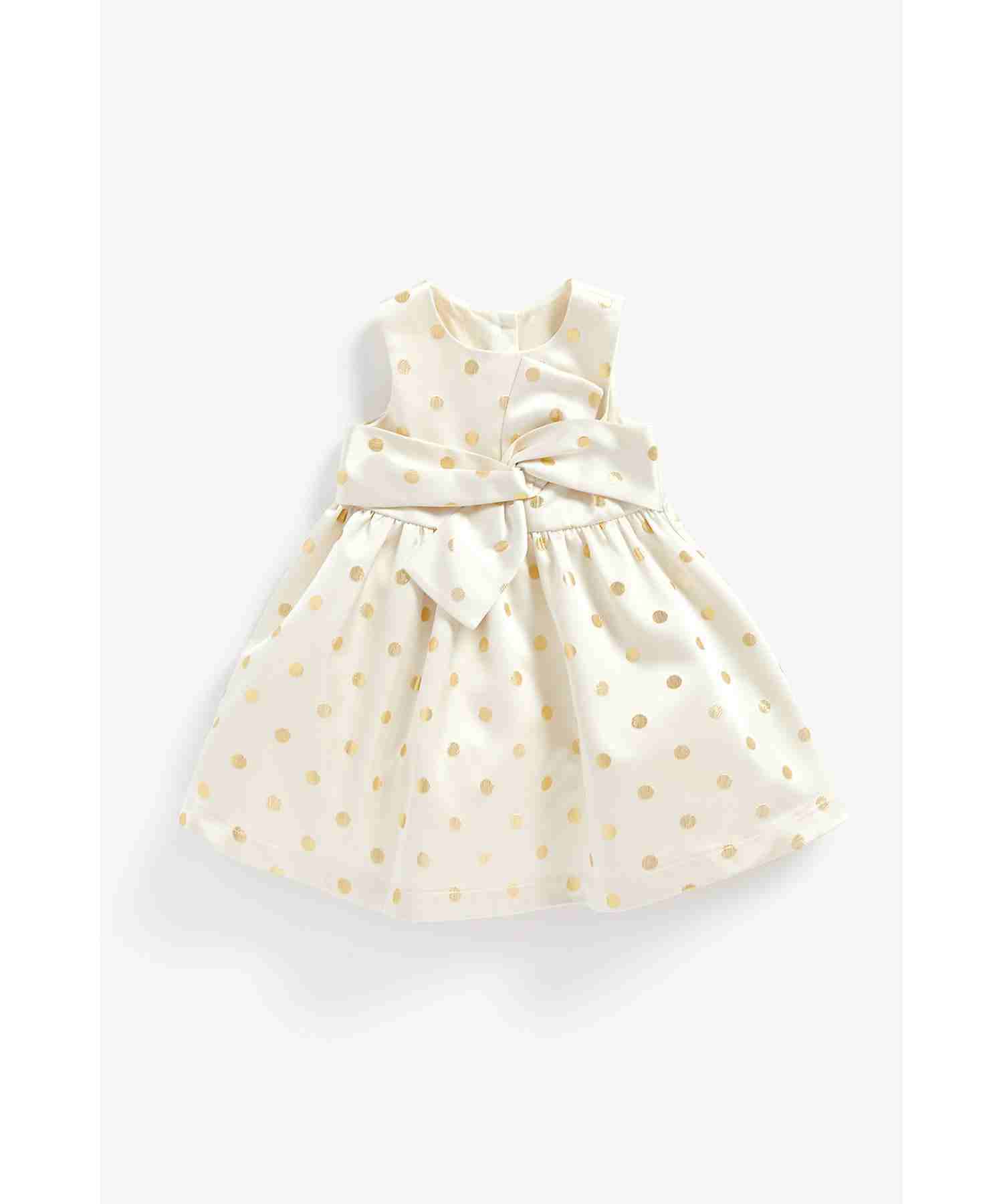 Mothercare Girls 100% Cotton Sleeveless Dress - Cream