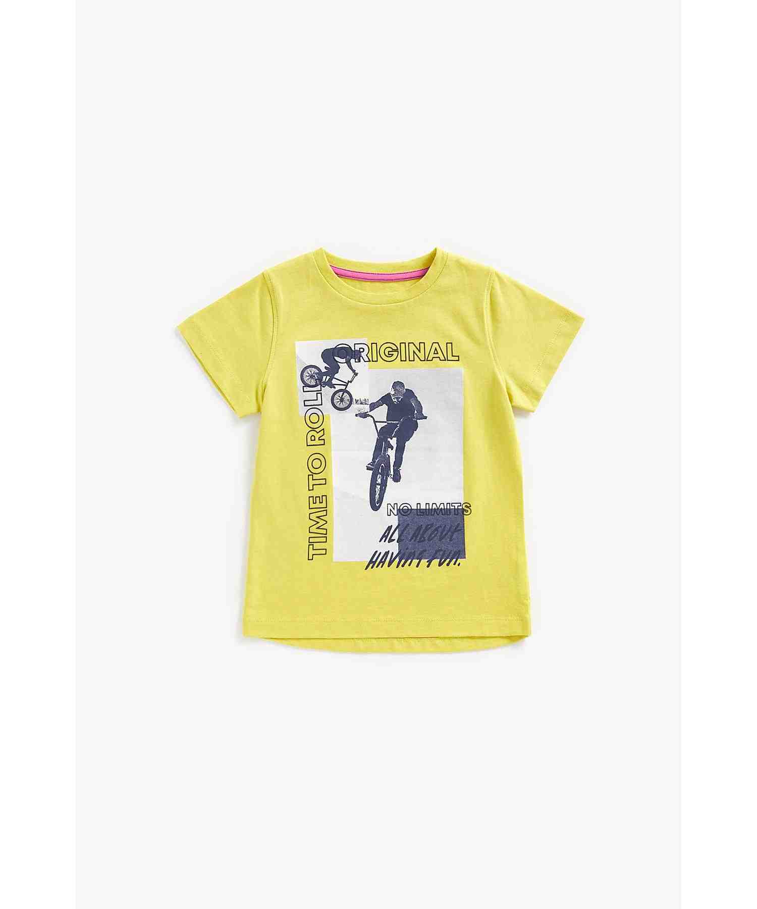 Mothercare Boys 100% Cotton Short Sleeves T-Shirt - Yellow